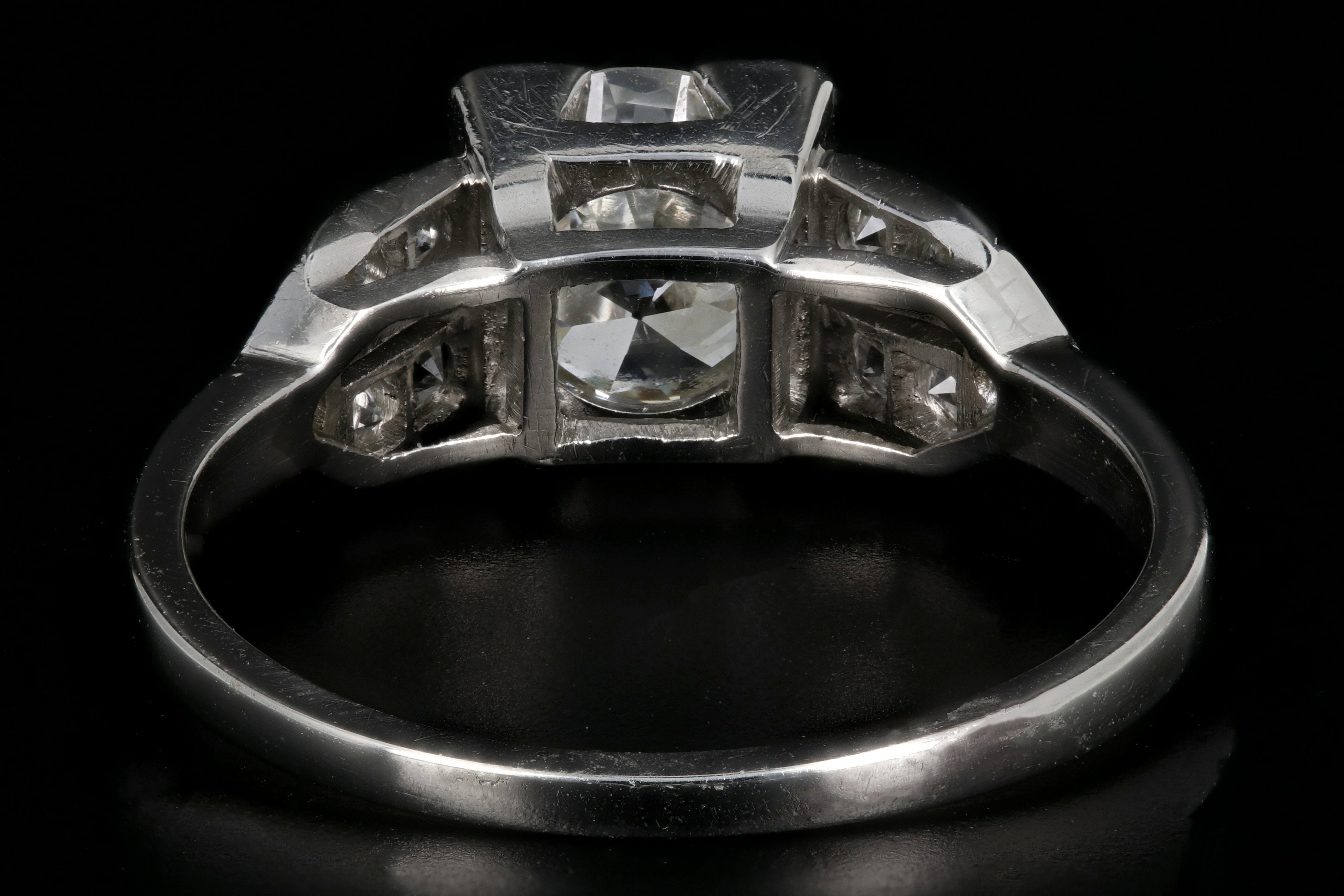 Art Deco Platinum 1.08 Carat Old European Cut Diamond Ring - Queen May