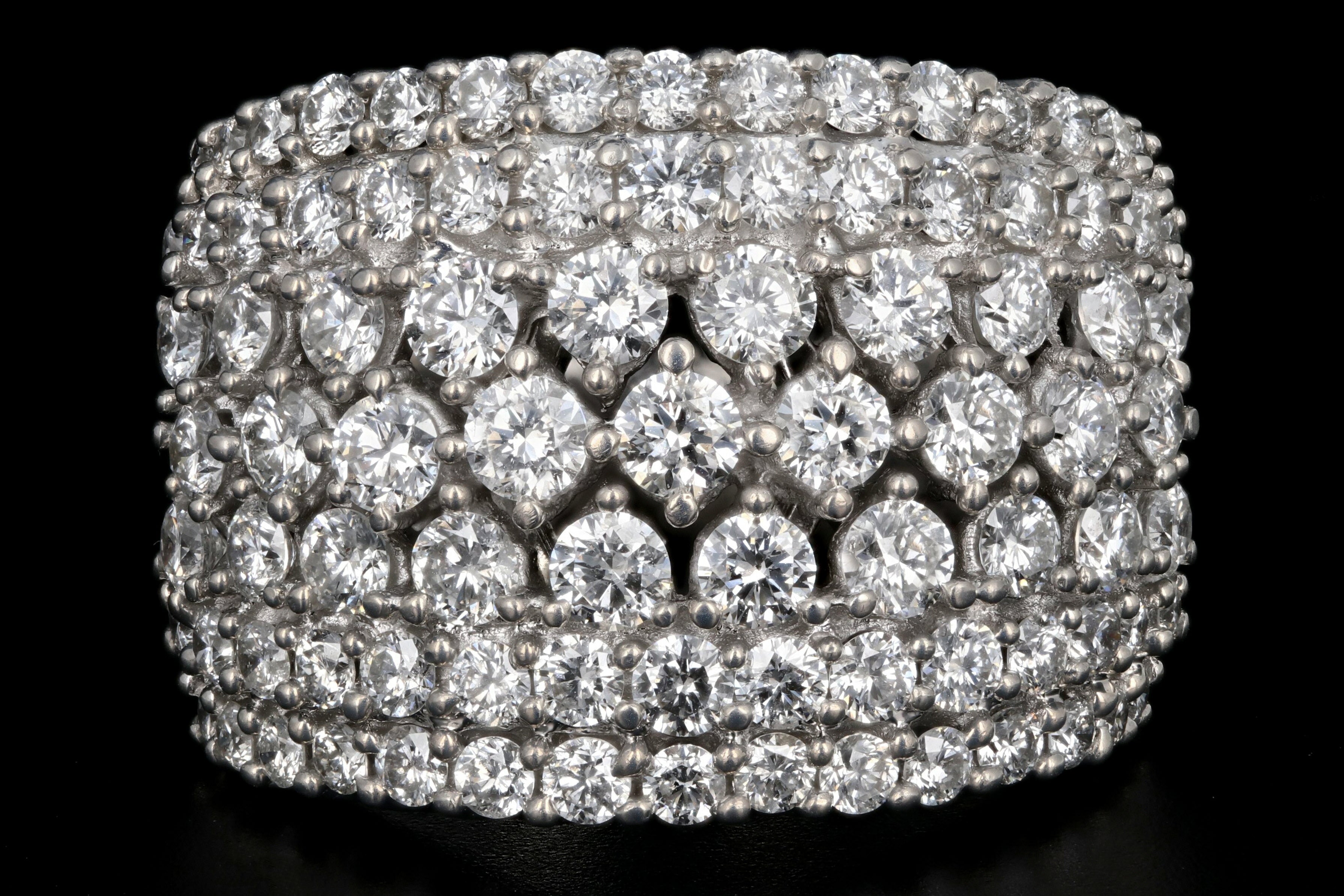 Modern 14K White Gold 3CTW Diamond Band - Queen May