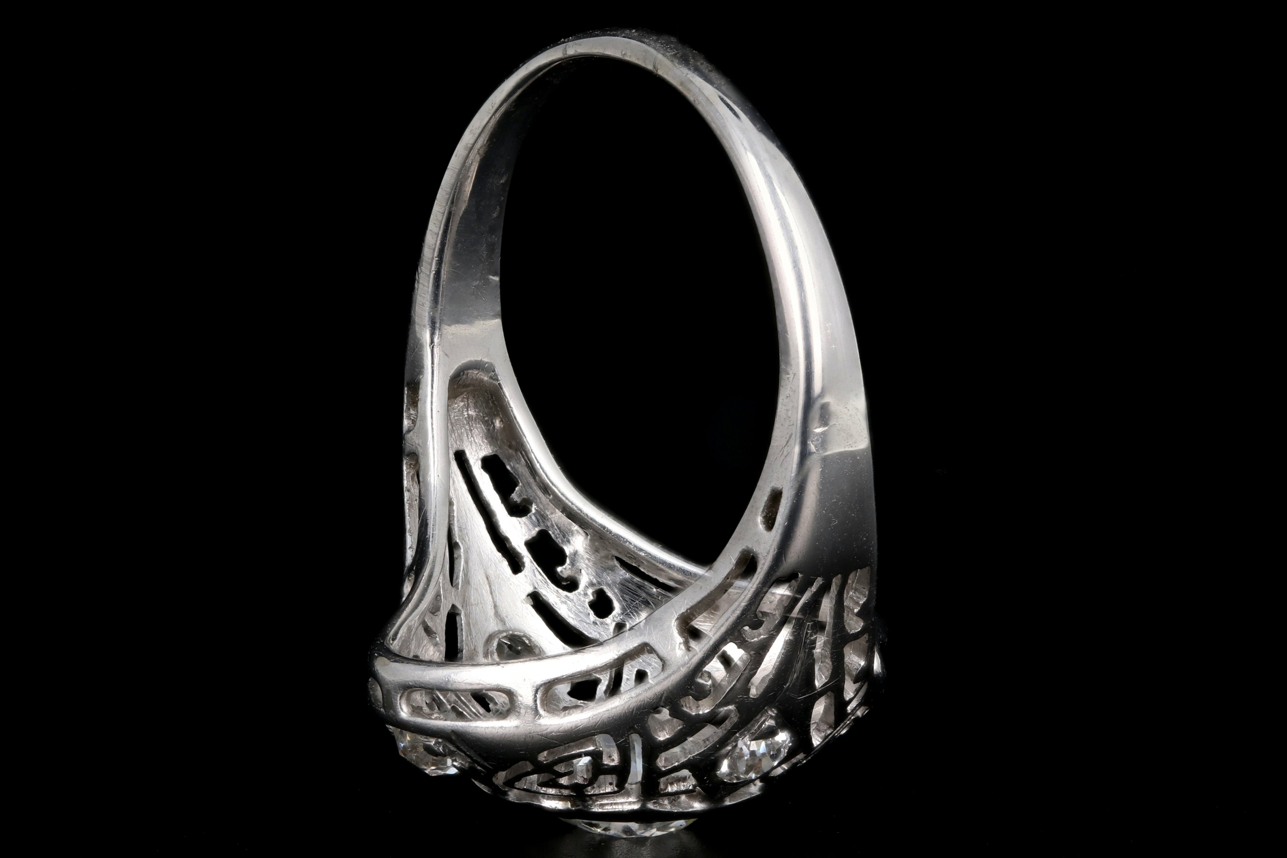 Art Deco 14K White Gold 1CT Old European Cut Diamond Ring - Queen May