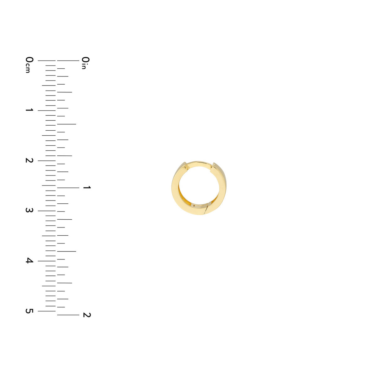 14K Yellow Gold 3.4x10.5mm Thick Round Huggie Hoop Earrings - Queen May