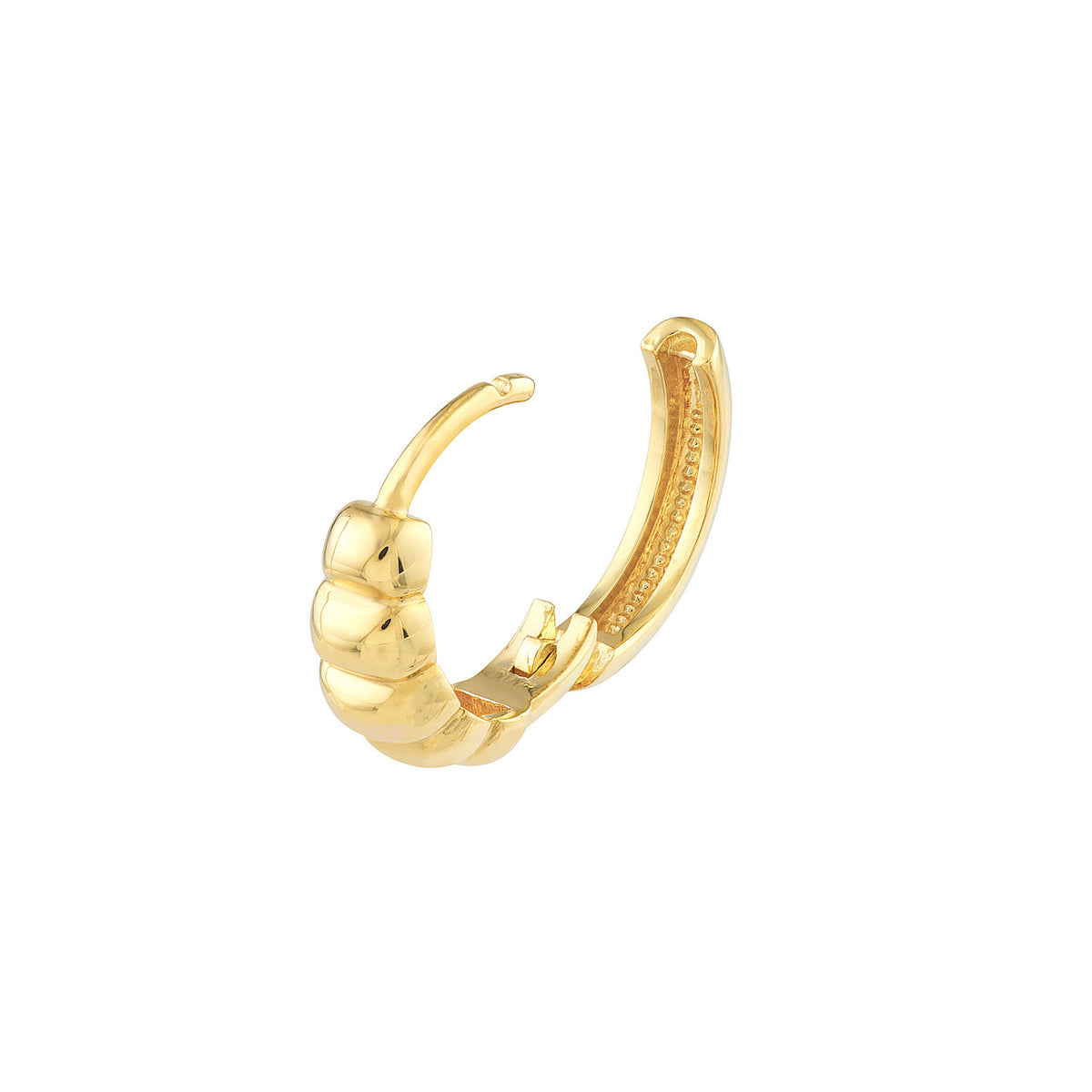 14K Yellow Gold Mini Croissant Huggie Earrings - Queen May