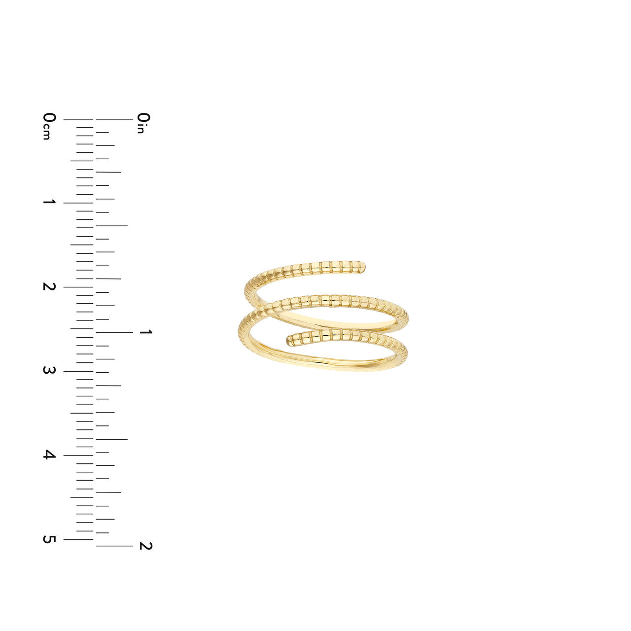 14K Yellow Gold Textured Wrap Ring - Queen May