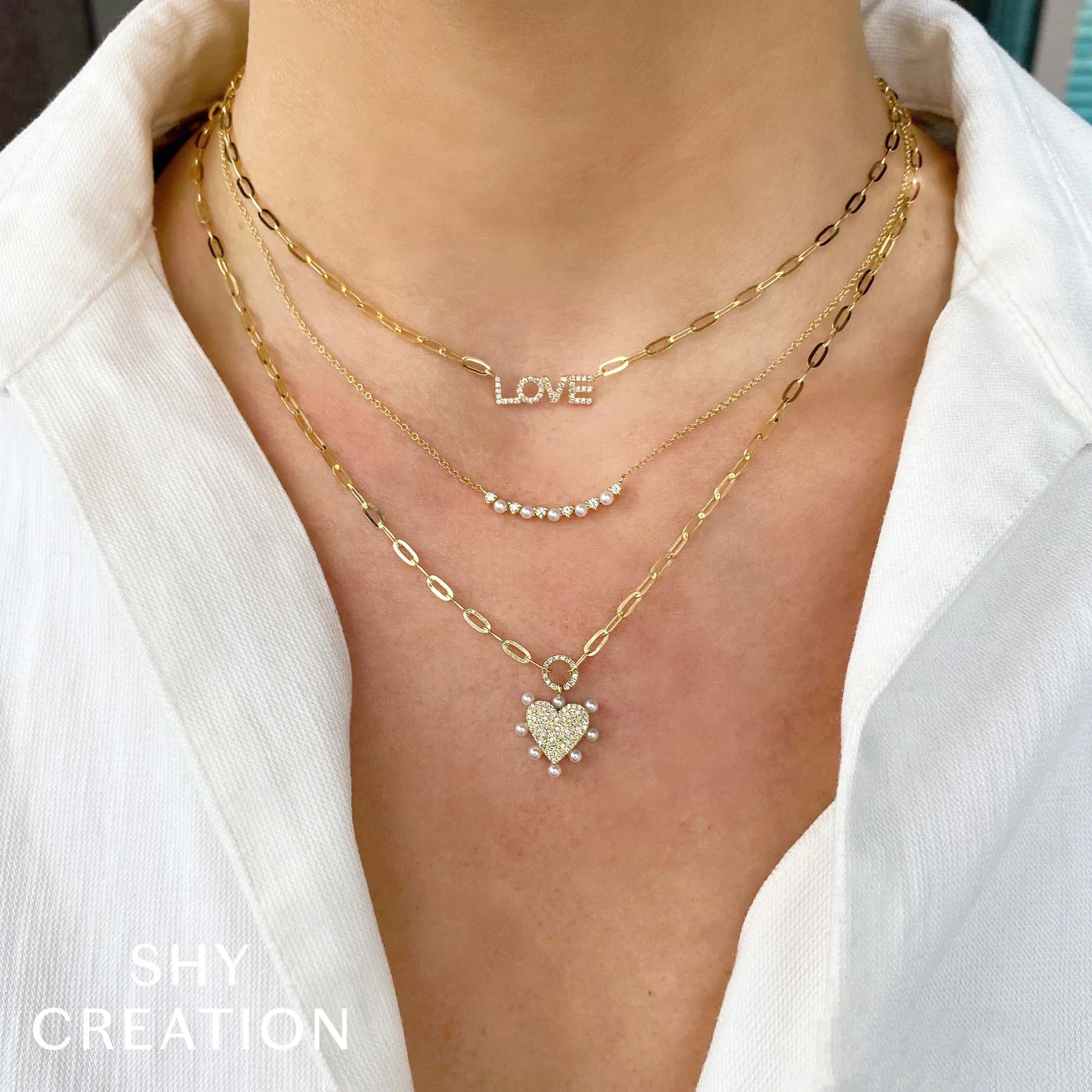 14K Gold Cultured Pearl & Diamond Bar Pendant Necklace - Queen May