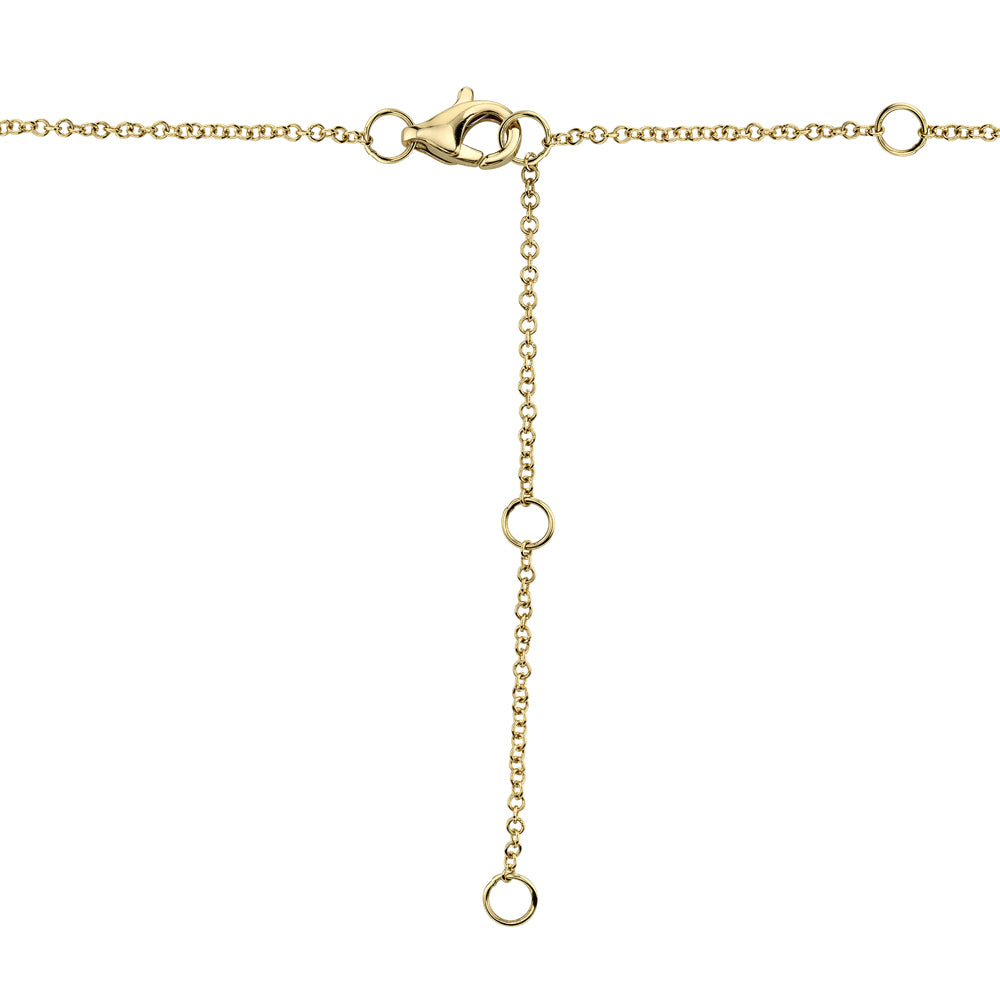 14K Yellow Gold .53 Carat Total Weight Diamond Cluster Station Necklace - Queen May