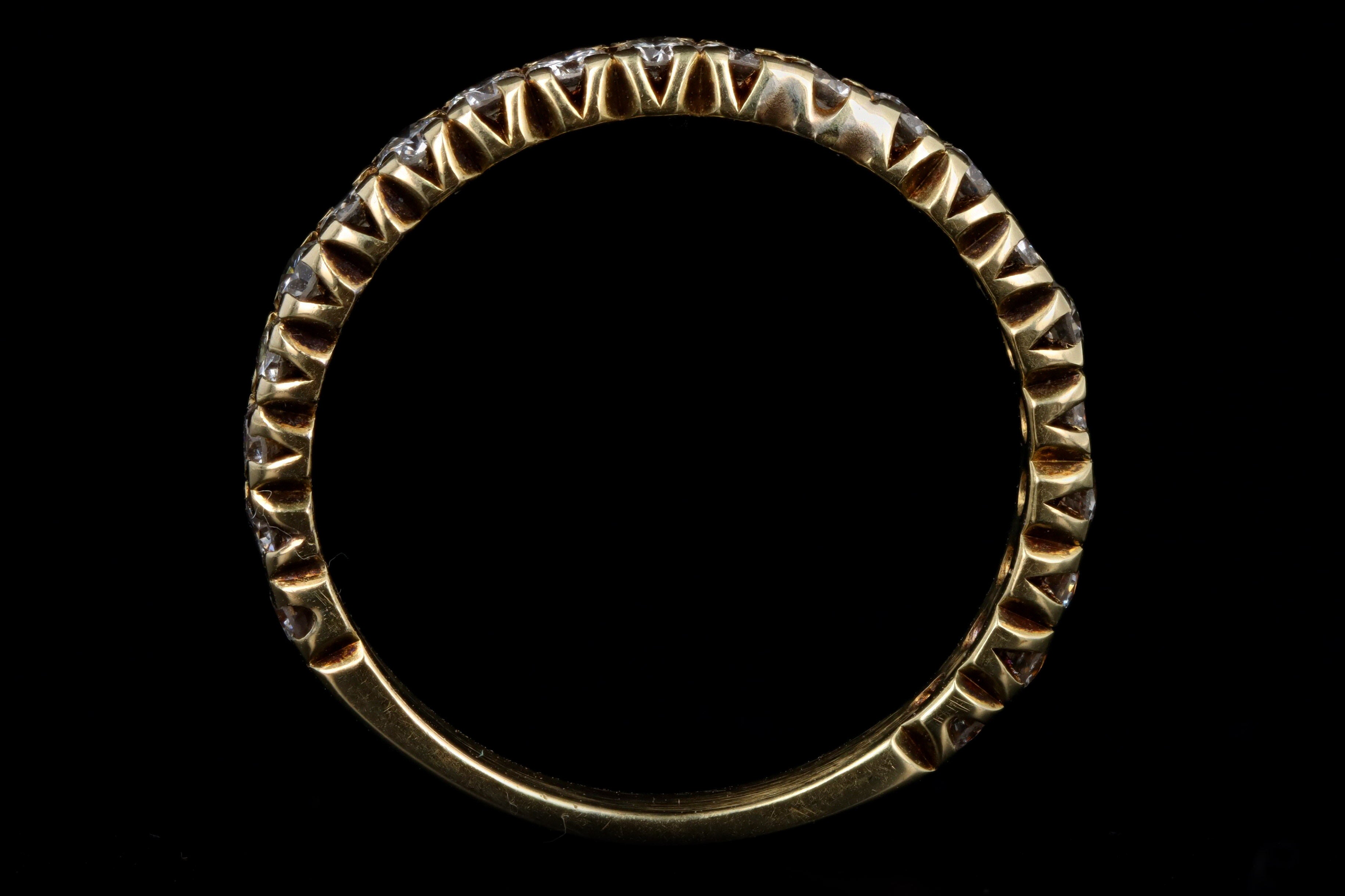 Vintage 14K Yellow Gold .50 Carat Total Weight Diamond Wedding Band - Queen May