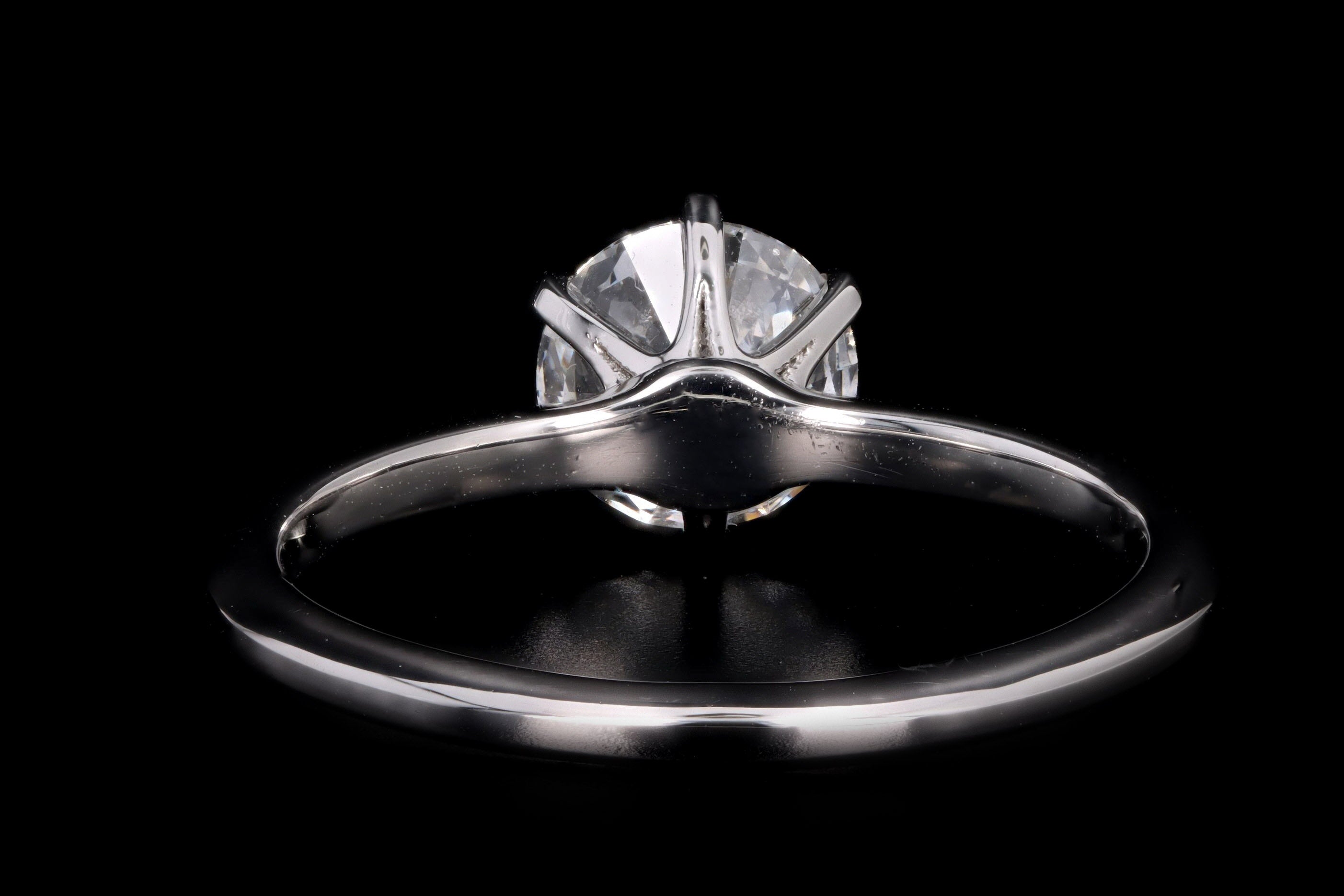 New Platinum 1.01 Carat Round Brilliant Cut Diamond Engagement Ring GIA Certified - Queen May
