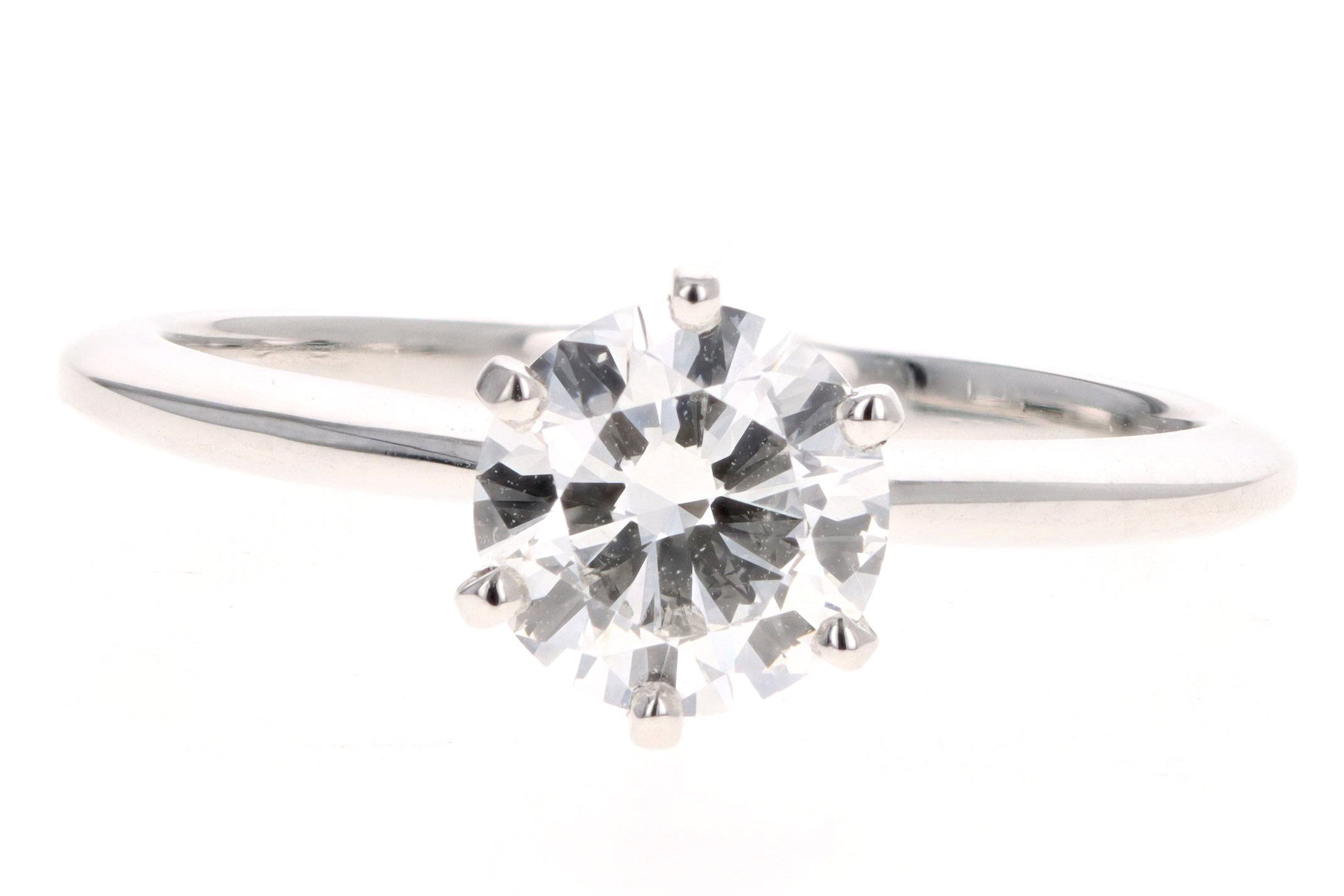 New Platinum 1.01 Carat Round Brilliant Cut Diamond Engagement Ring GIA Certified - Queen May