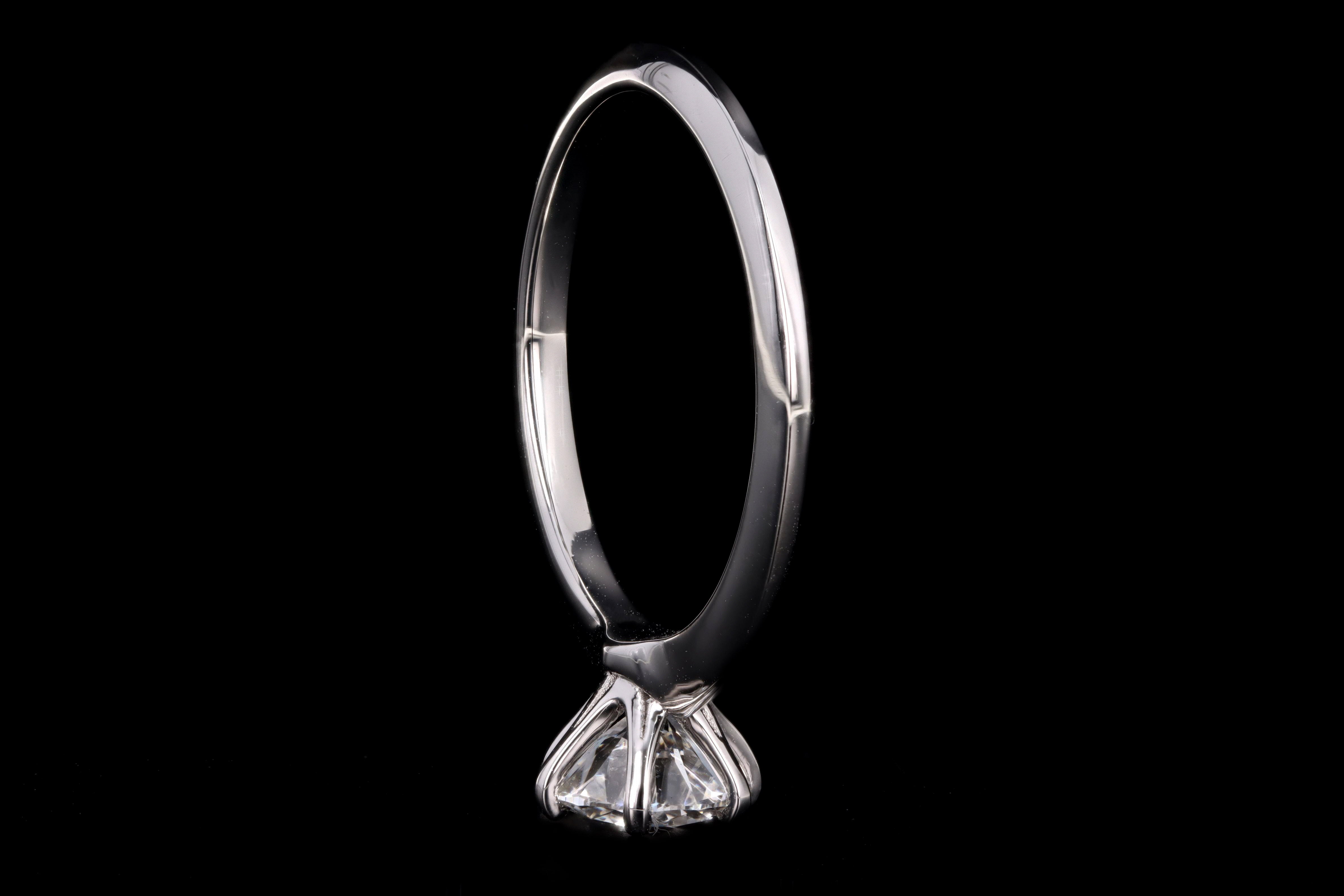 New Platinum 1.01 Carat Round Brilliant Cut Diamond Engagement Ring GIA Certified - Queen May