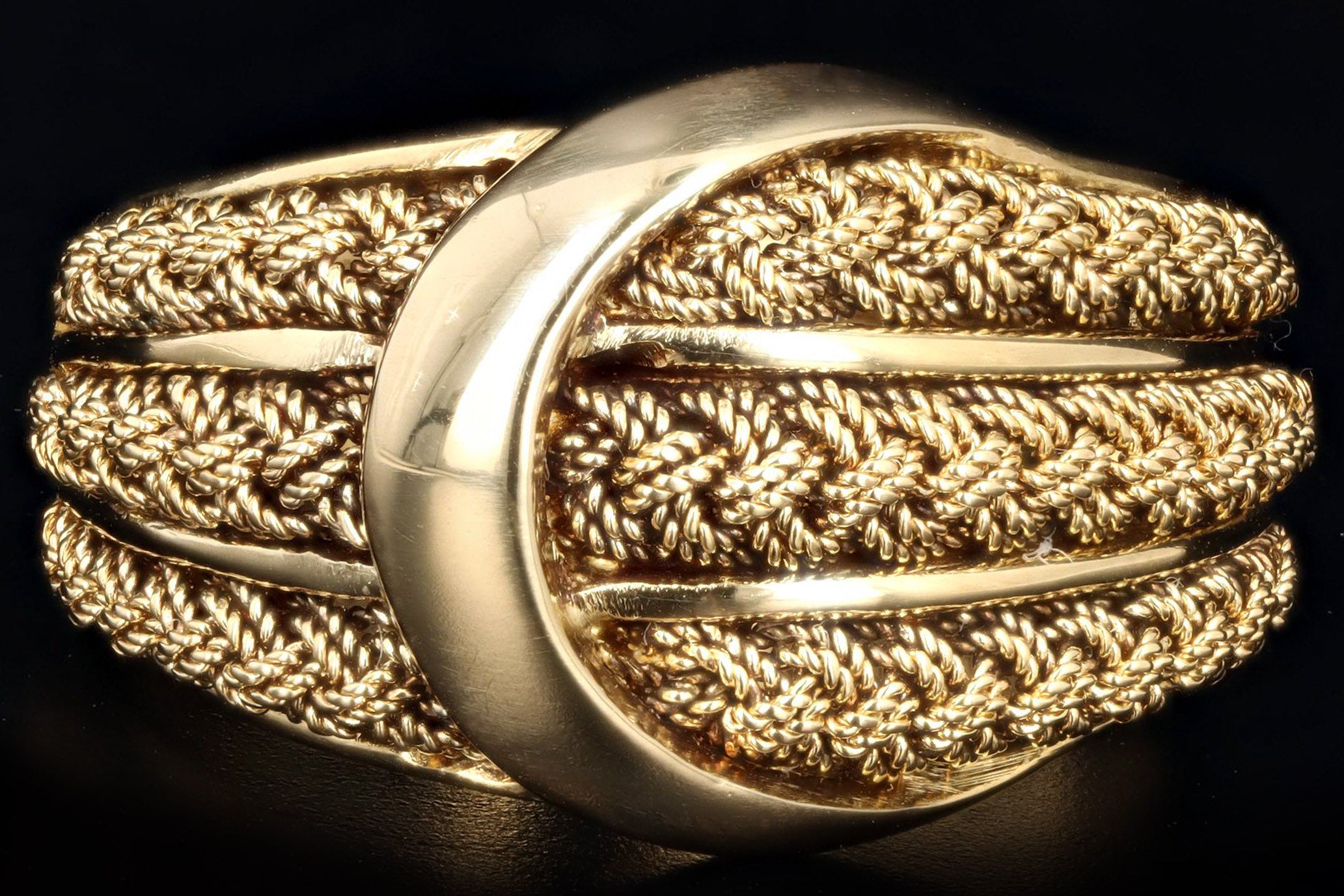 Vintage 18K Yellow Gold Buckle Ring - Queen May