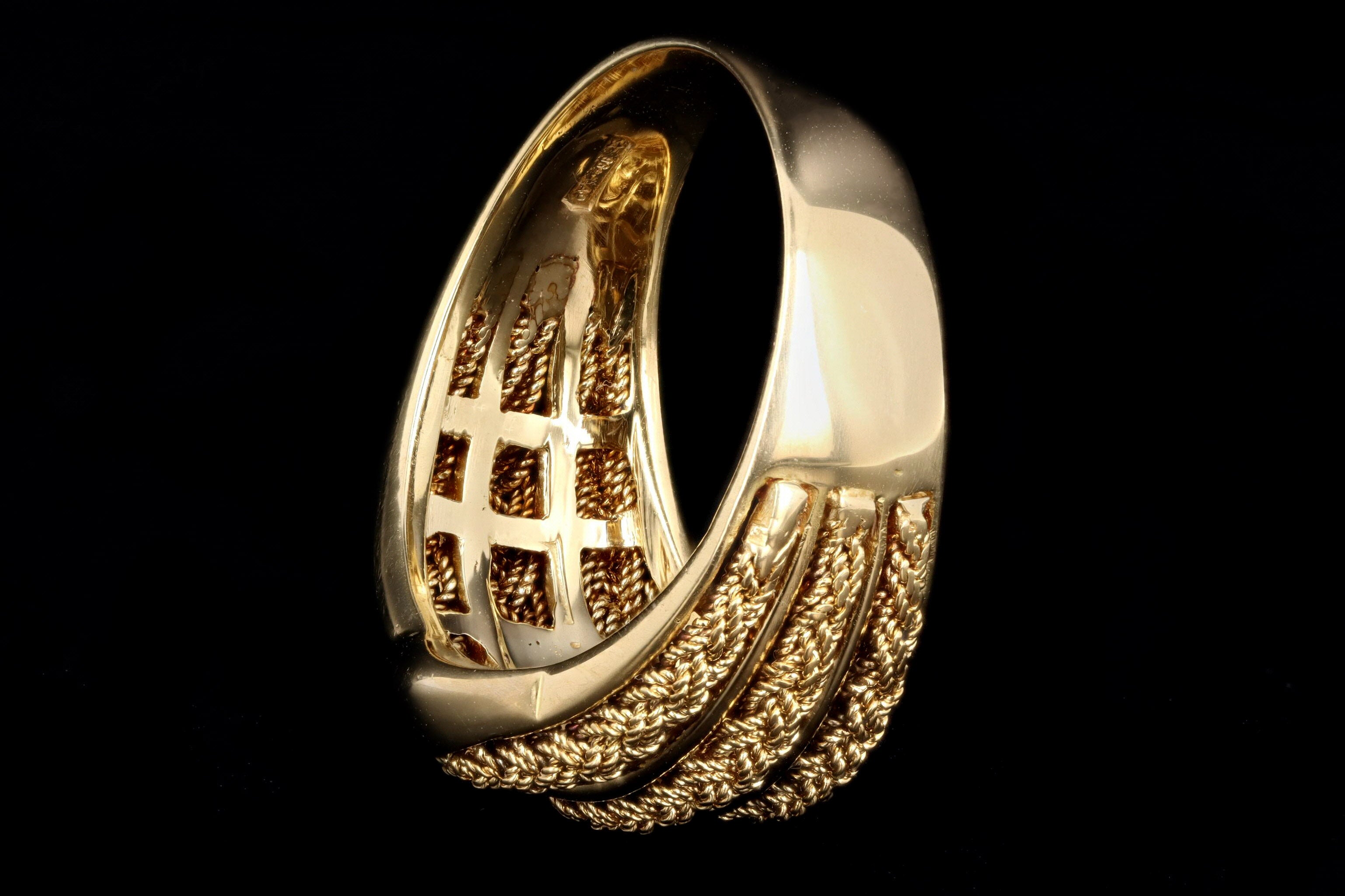 Vintage 18K Yellow Gold Buckle Ring - Queen May