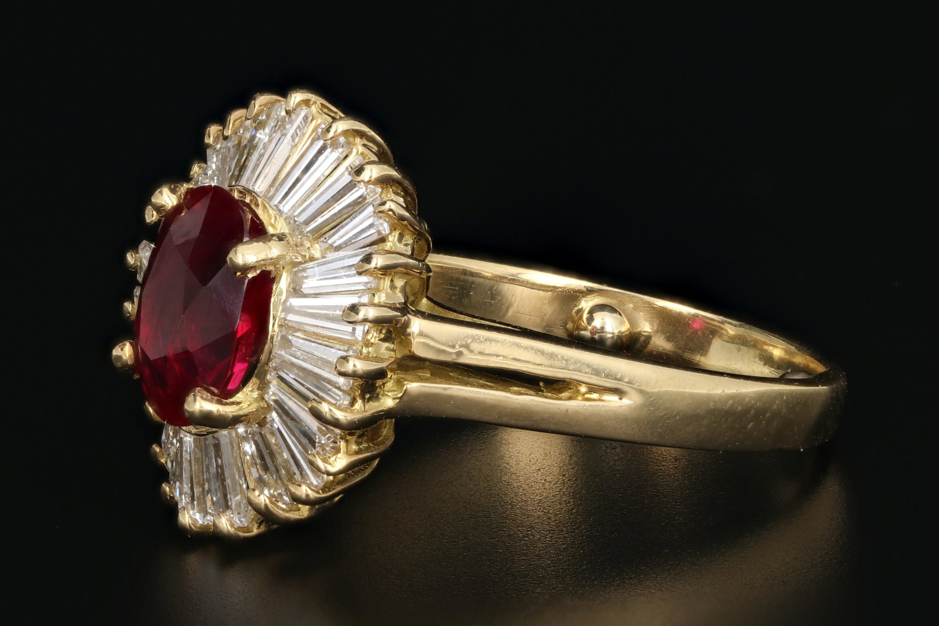 GIA Pigeons Blood Burma 1.43 Carat Ruby & Diamond Ring - Queen May