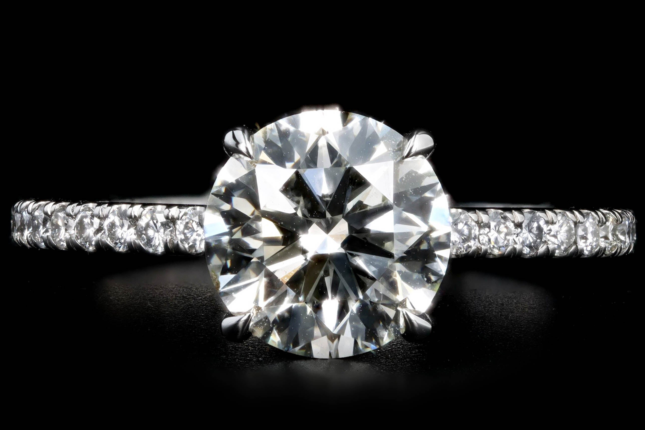 Platinum 2.00 Carat Round Brilliant Cut Diamond Hidden Halo Engagement Ring GIA Certified - Queen May