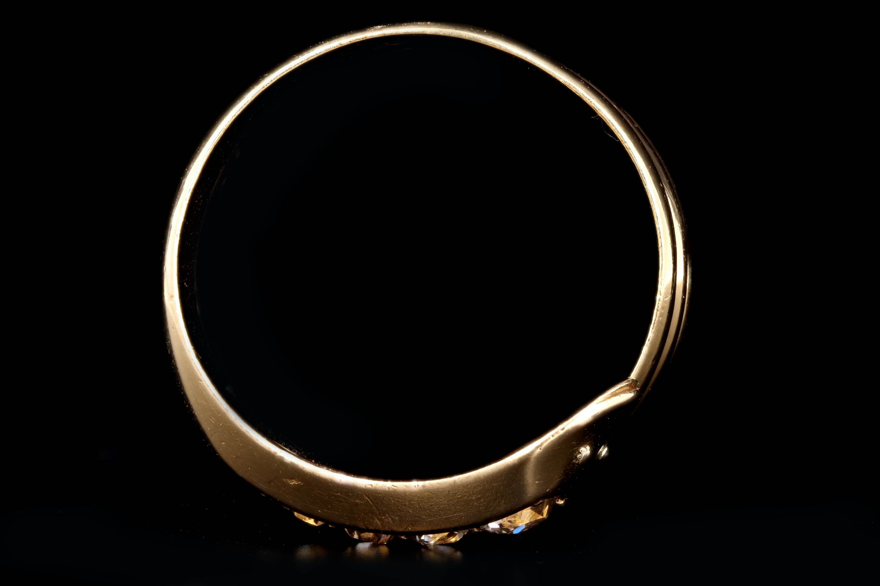 Victorian 18K Yellow Gold Old European Cut Diamond Snake Ring - Queen May