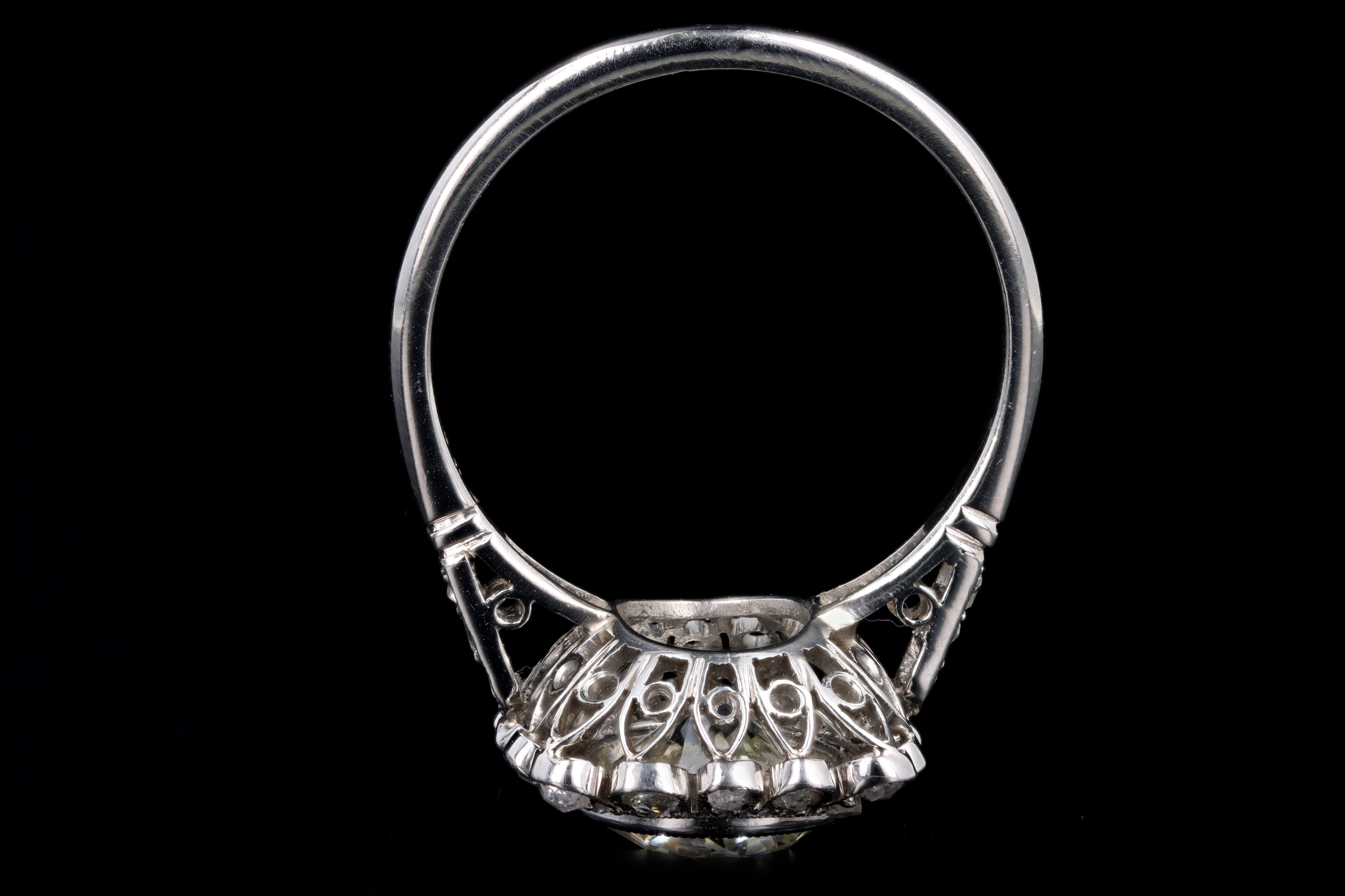 Art Deco Inspired Platinum 1.93 Carat Old European Cut Diamond Engagement Ring - Queen May