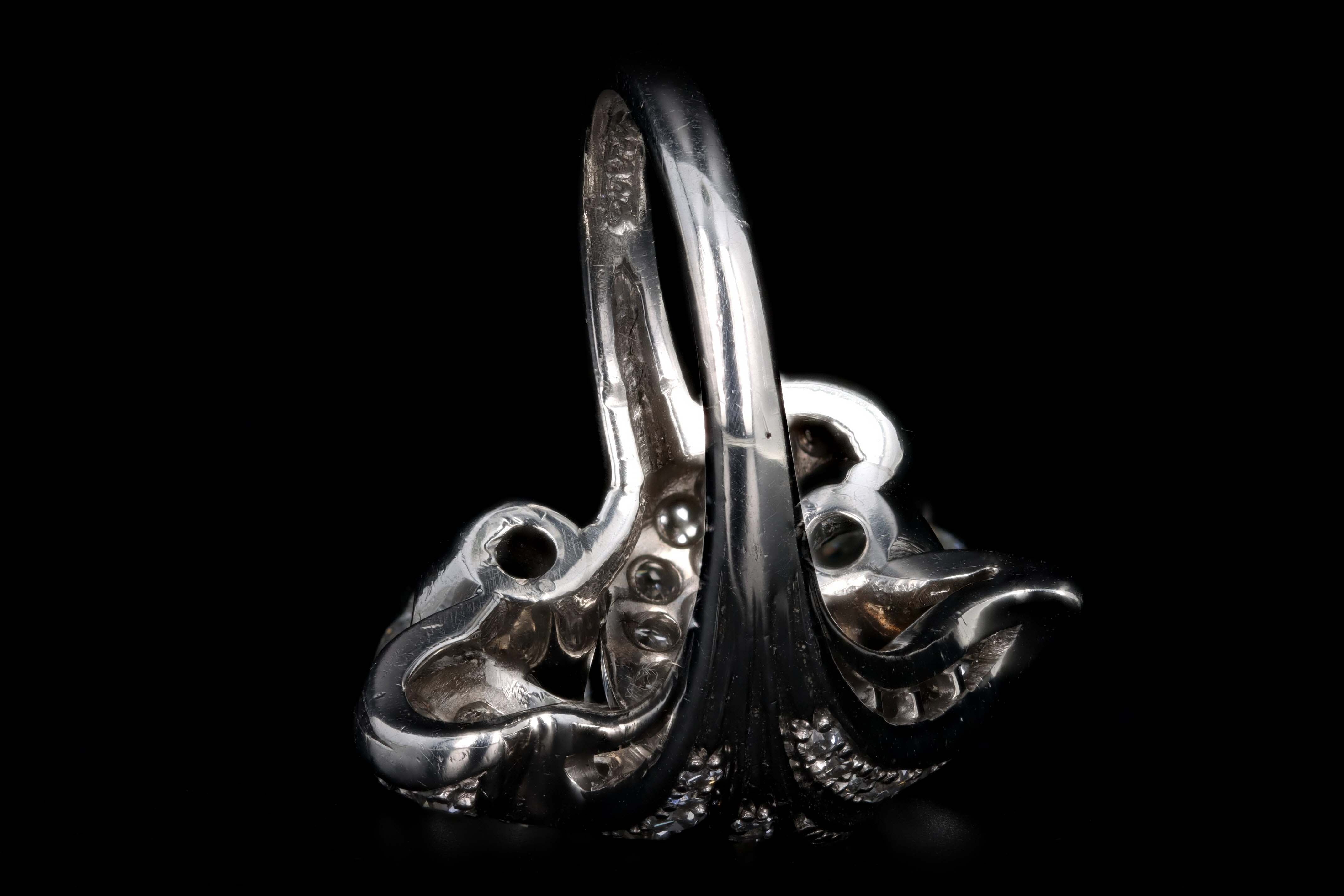 Art Deco Platinum 2.85 Carat Total Weight Old European Cut Diamond Toi Et Moi Two Stone Ring - Queen May