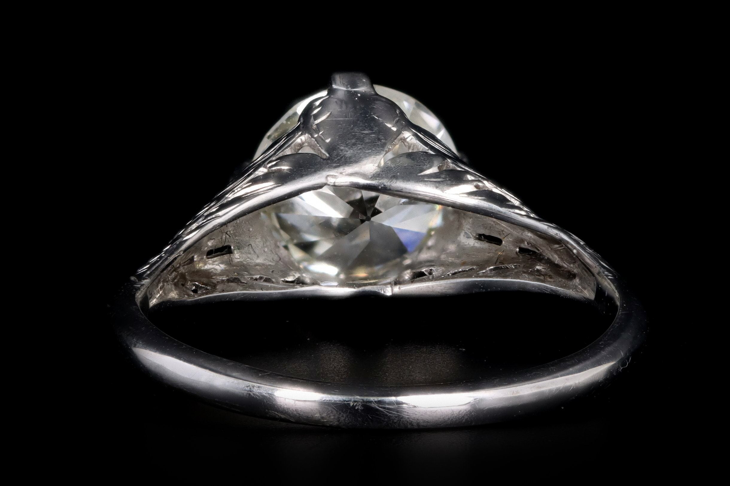 Art Deco Platinum 1.43 Carat Old European Cut Diamond Engagement Ring - Queen May