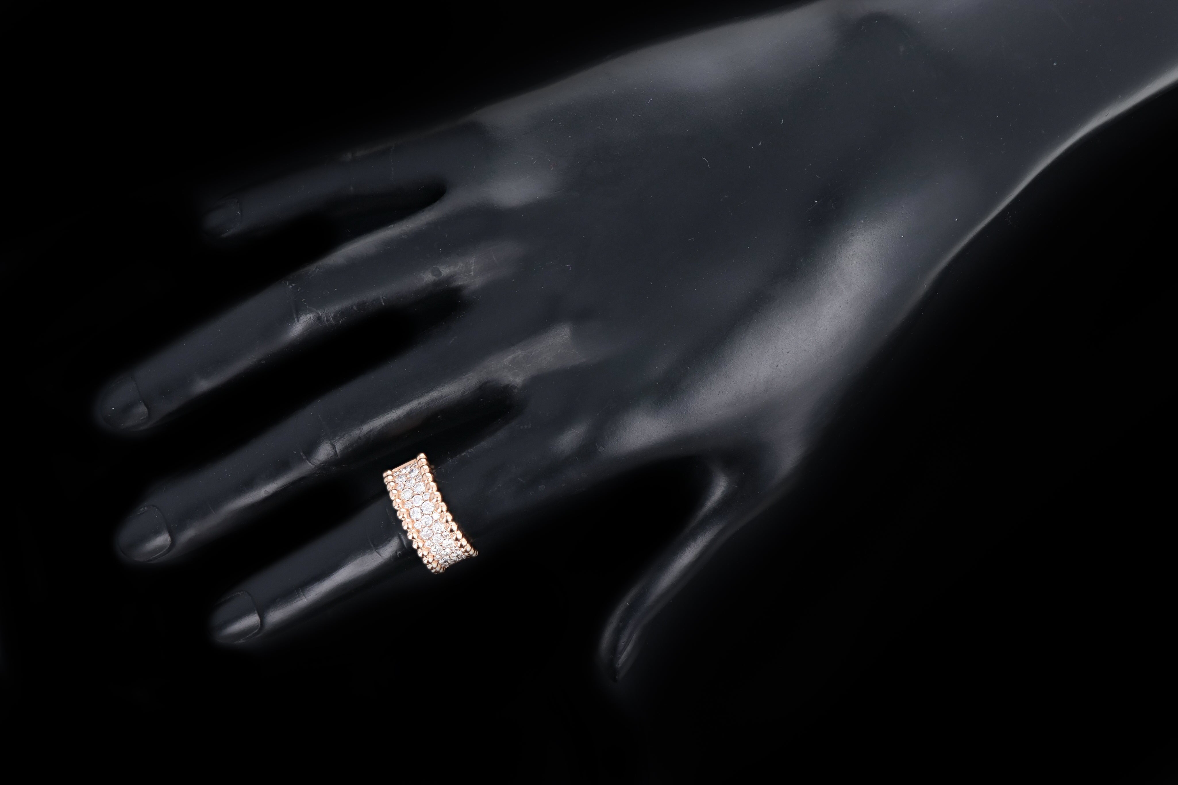 18K Yellow or Rose Gold 1.02 Carat Total Weight Diamond Bead Edge Wide Band - Queen May