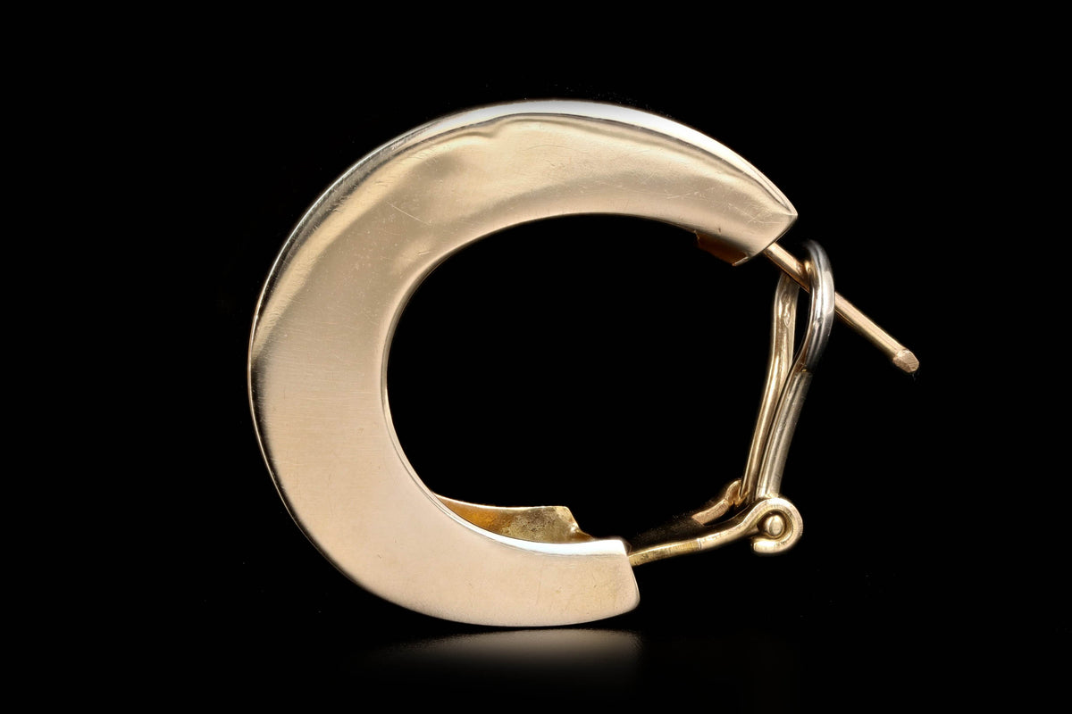 14K Yellow Gold Wide Hoop Earrings - Queen May