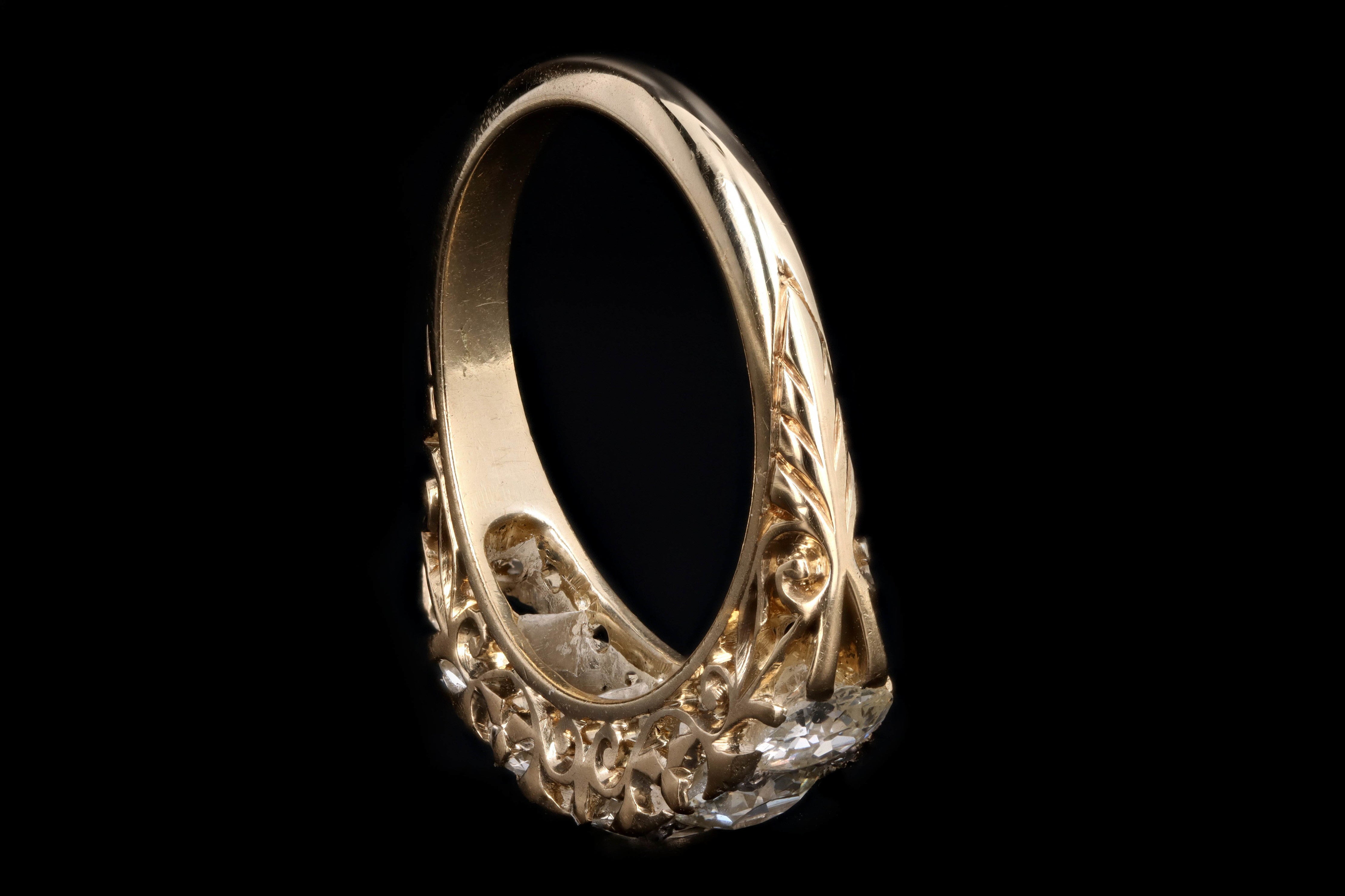 Victorian 18K Yellow Gold 2.1 Carat Old European Cut Diamond Band - Queen May