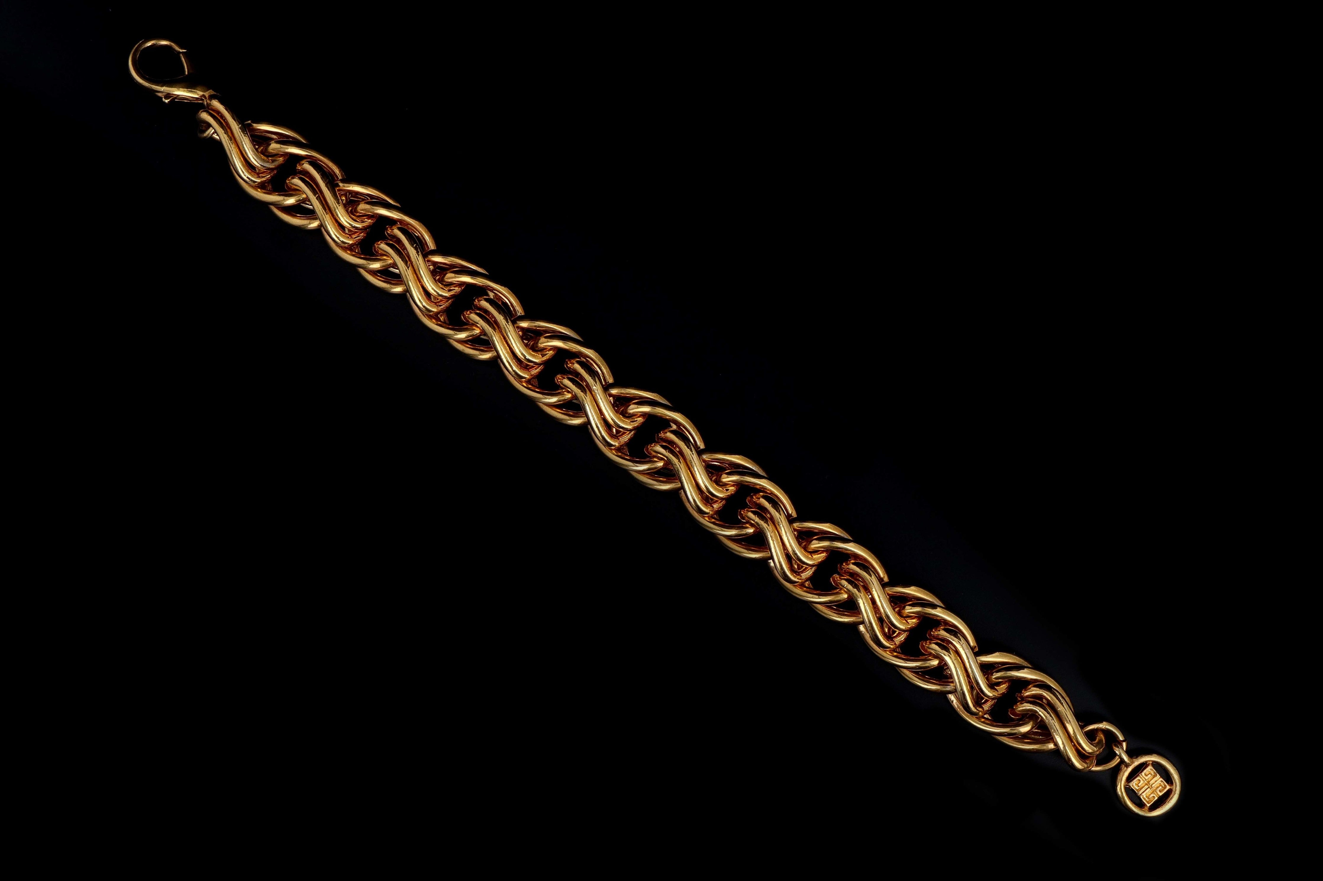 Vintage Givenchy Chunky Gold Plated Chain Bracelet - Queen May