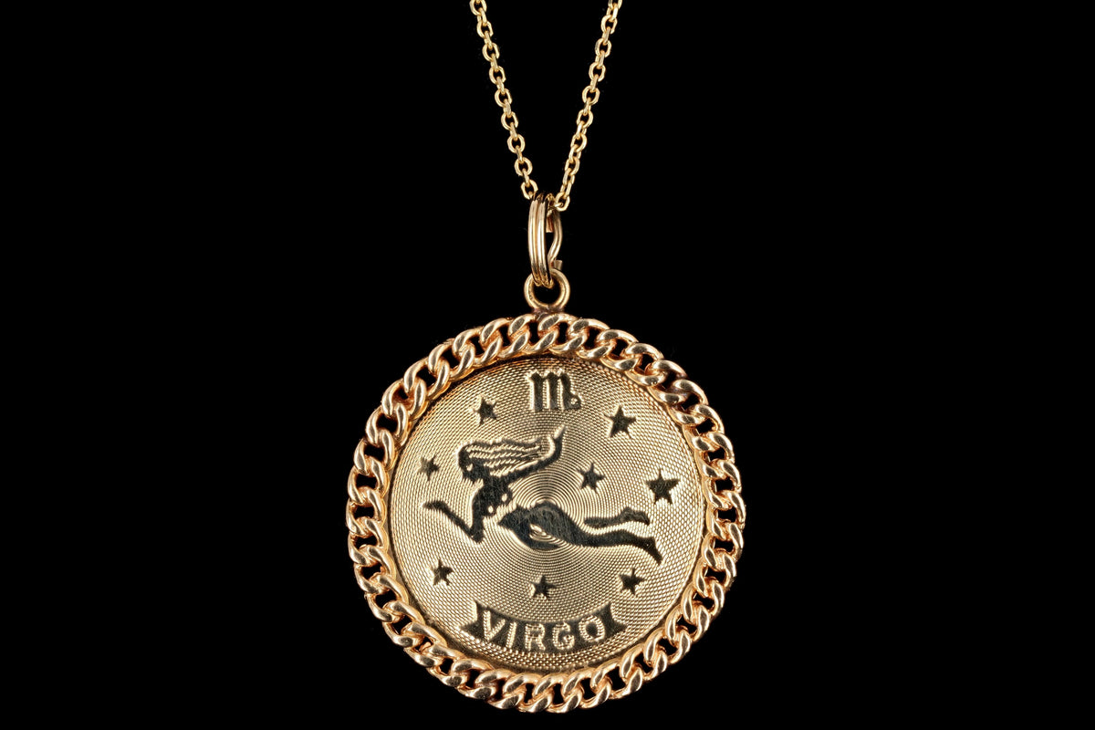 Modern 14K Yellow Gold Virgo Pendant Necklace - Queen May