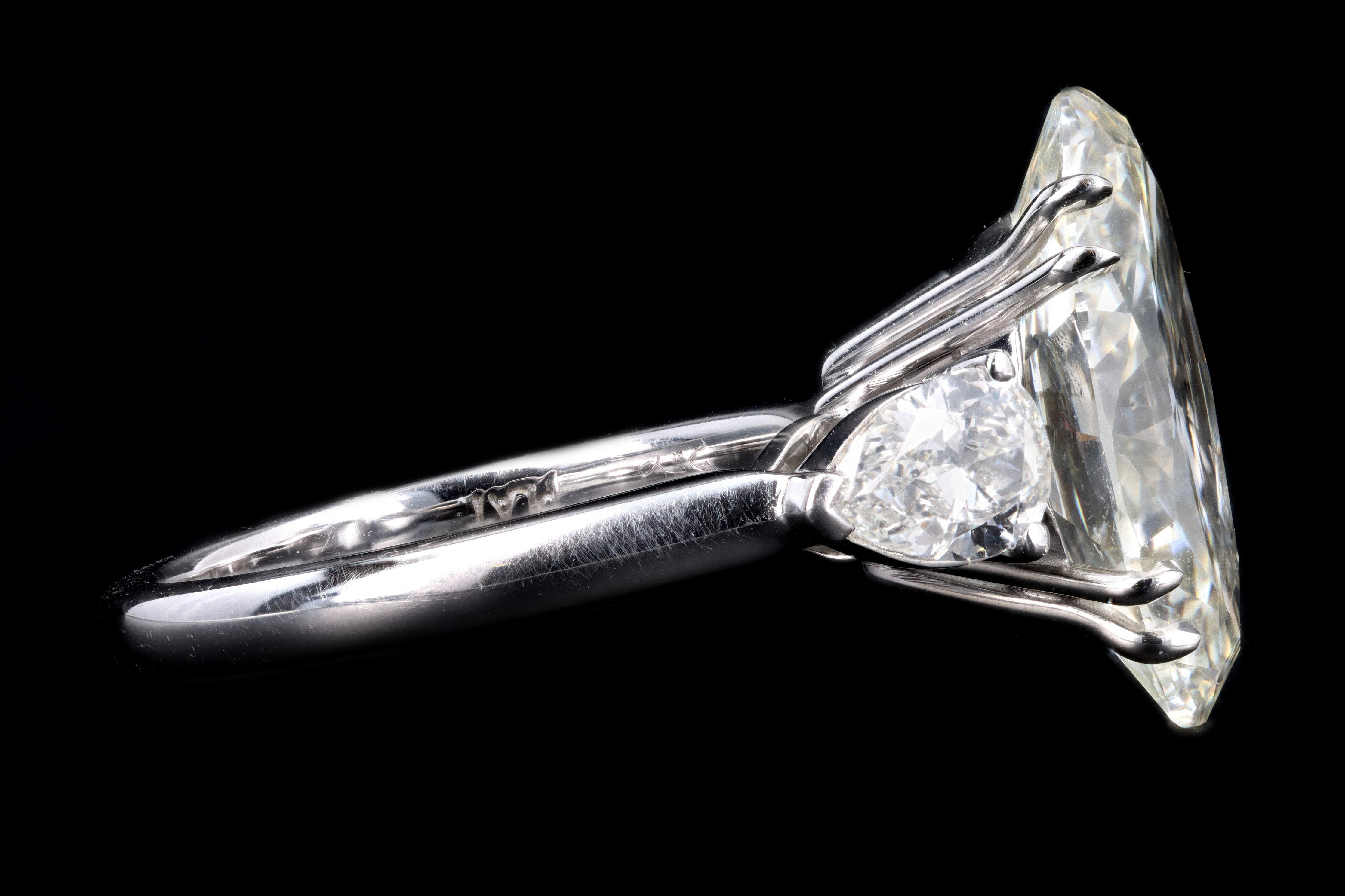 New Platinum 5.46 Carat Oval Cut Diamond Engagement Ring GIA Certified - Queen May