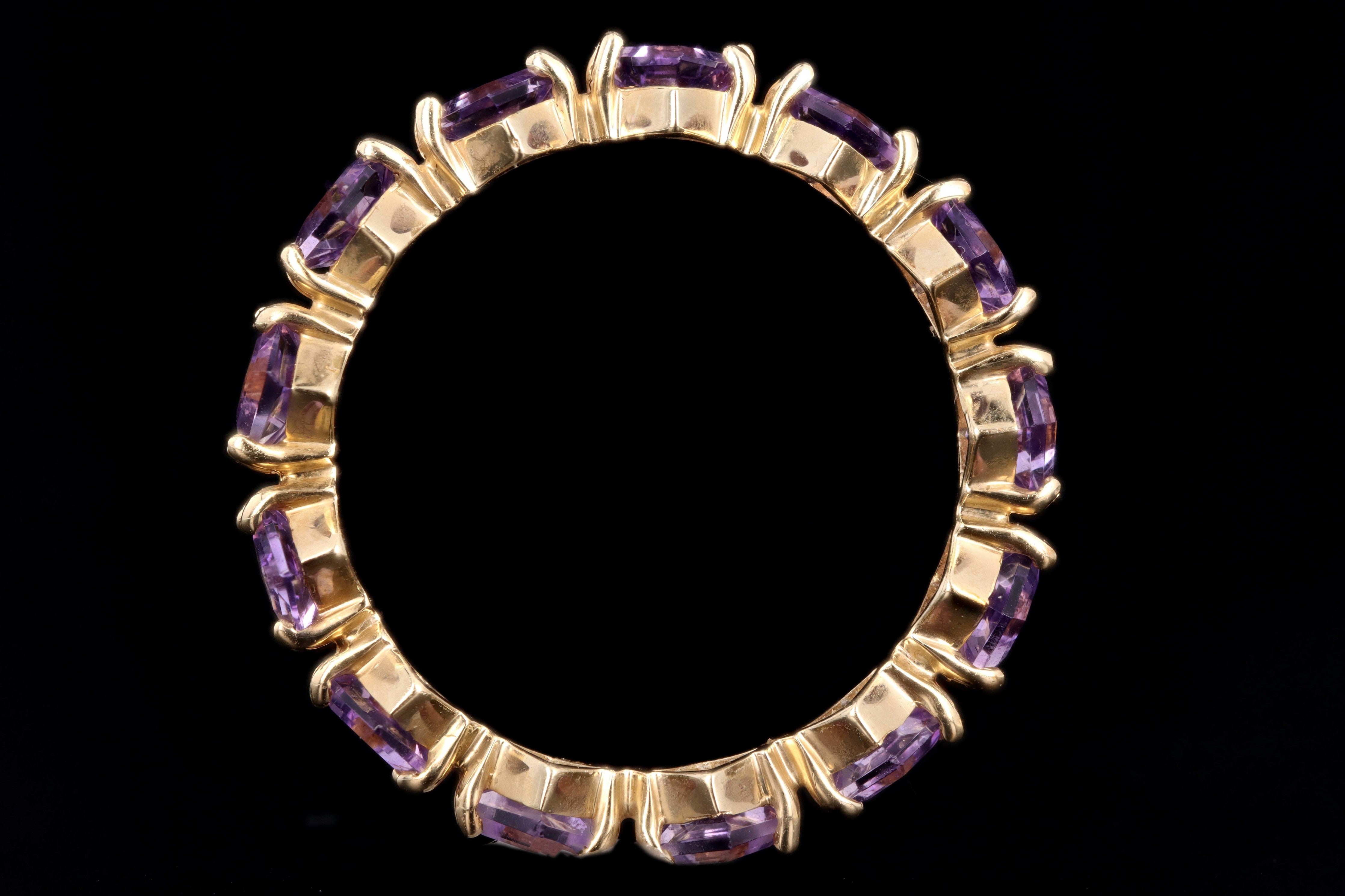 Modern 14K Yellow Gold 1.50 Carats Amethyst Band - Queen May