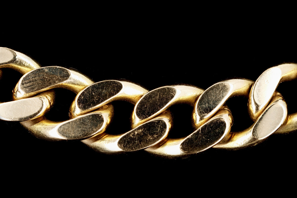 18K Yellow Gold Graduated Curb Link Chain Necklace - Queen May