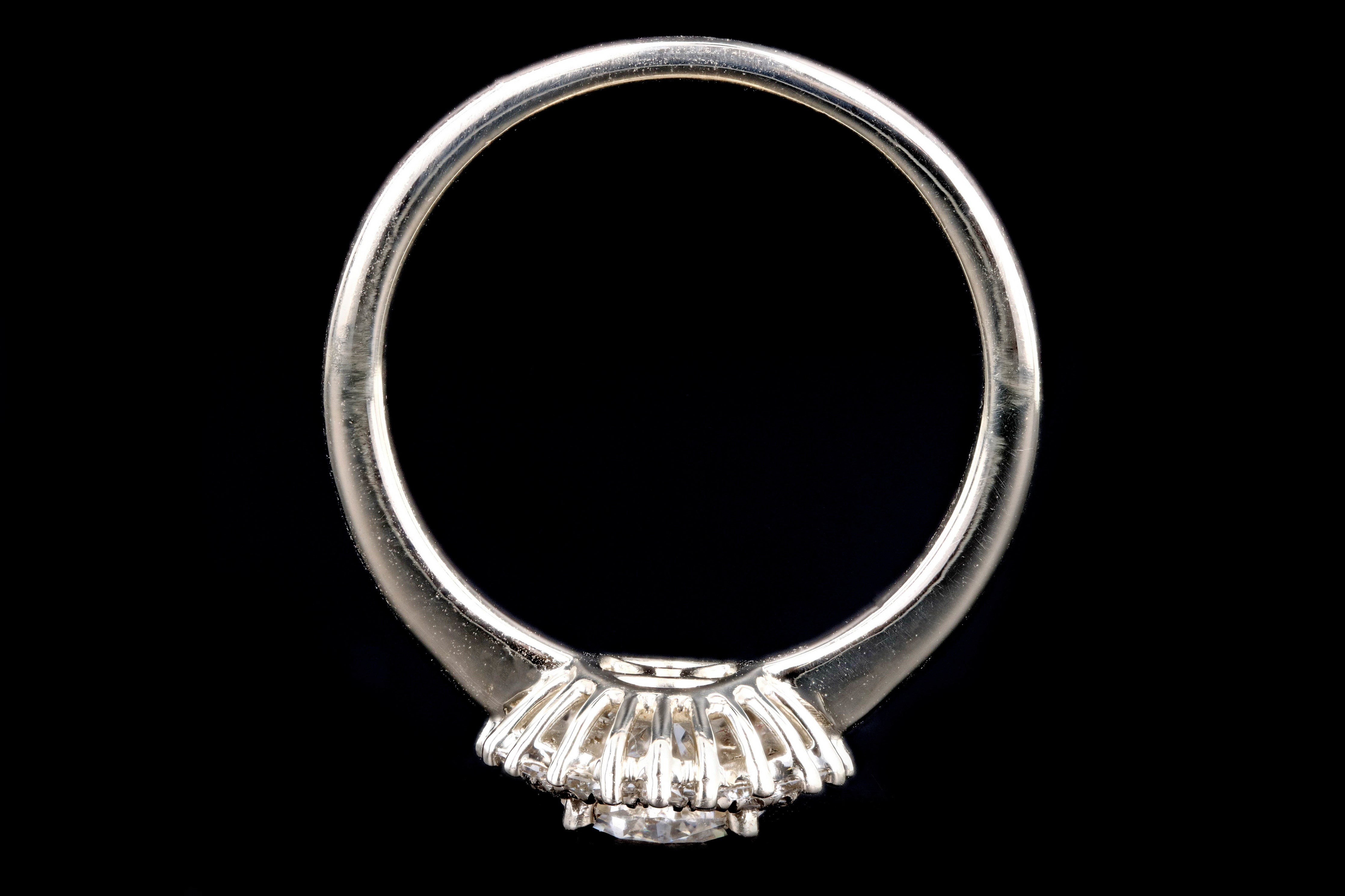 New 14K White Gold .72 Carat Round Brilliant Diamond Engagement Ring GIA Certified - Queen May