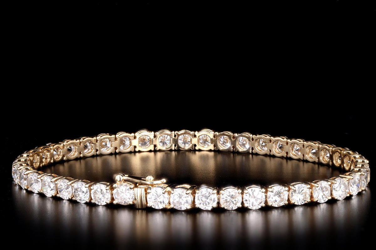 14K Yellow Gold 14.64 Carat Total Weight Diamond Tennis Bracelet - Queen May