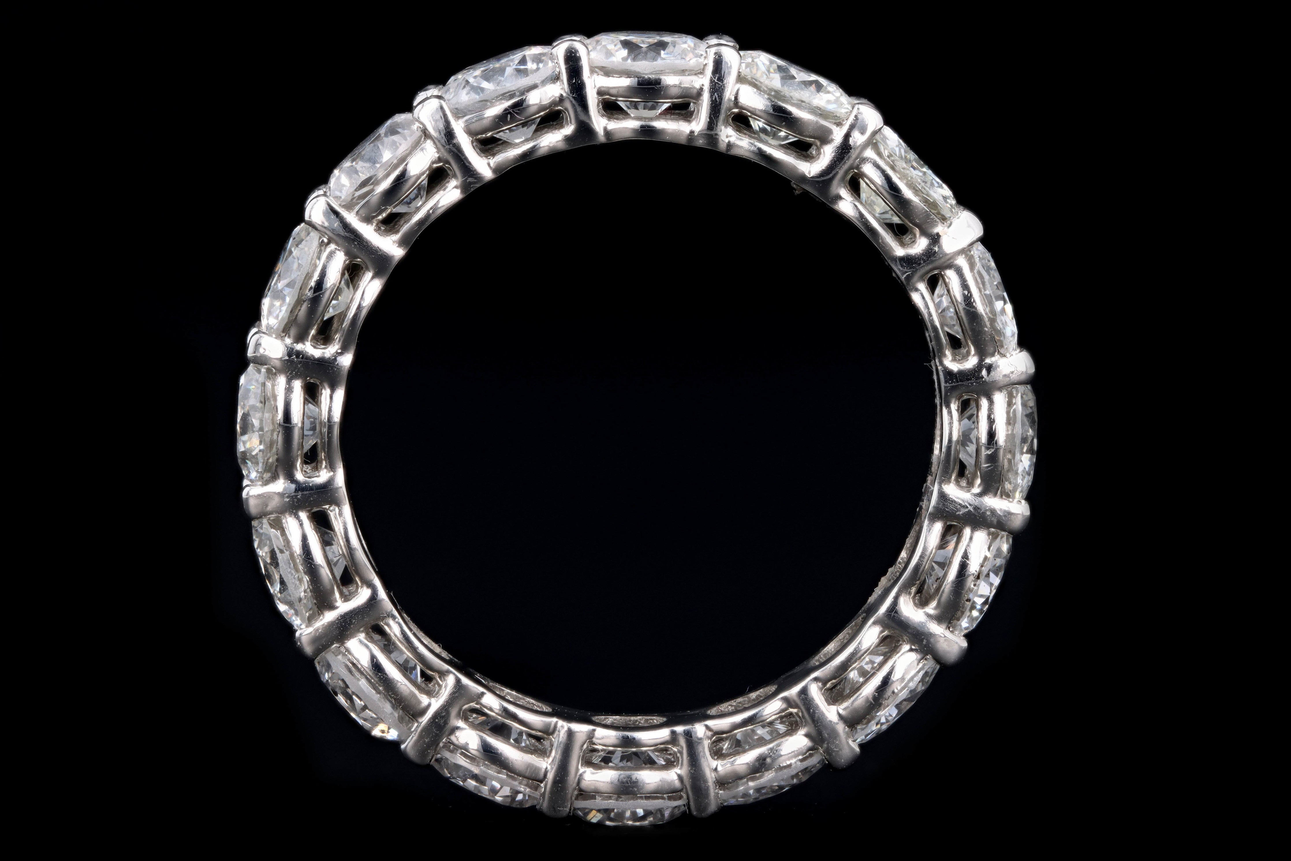 New Platinum 5 Carat Round Brilliant Diamond Eternity Band - Queen May