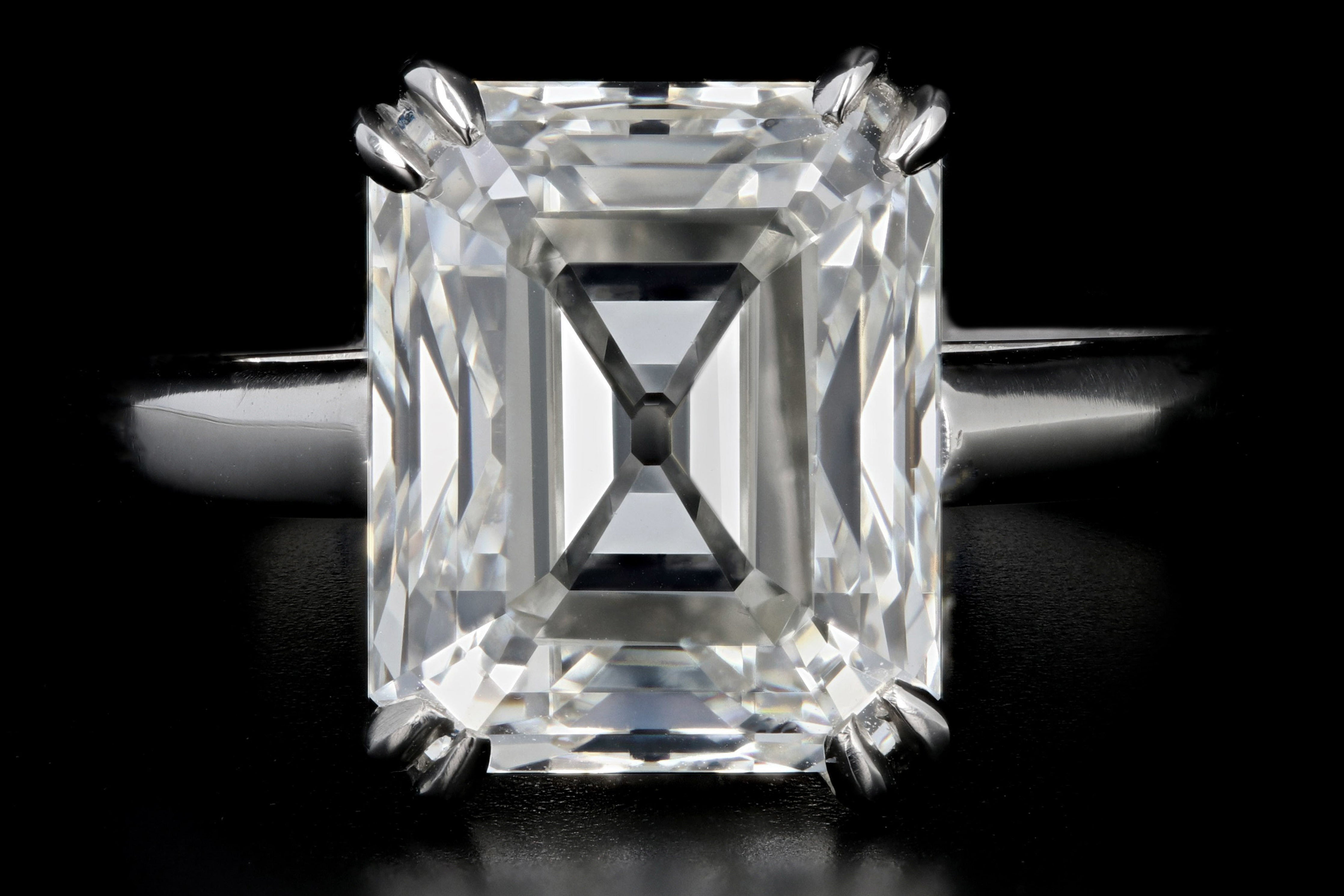 Antique Cut 4.3ct Emerald Diamond Ring GIA Certified - Queen May