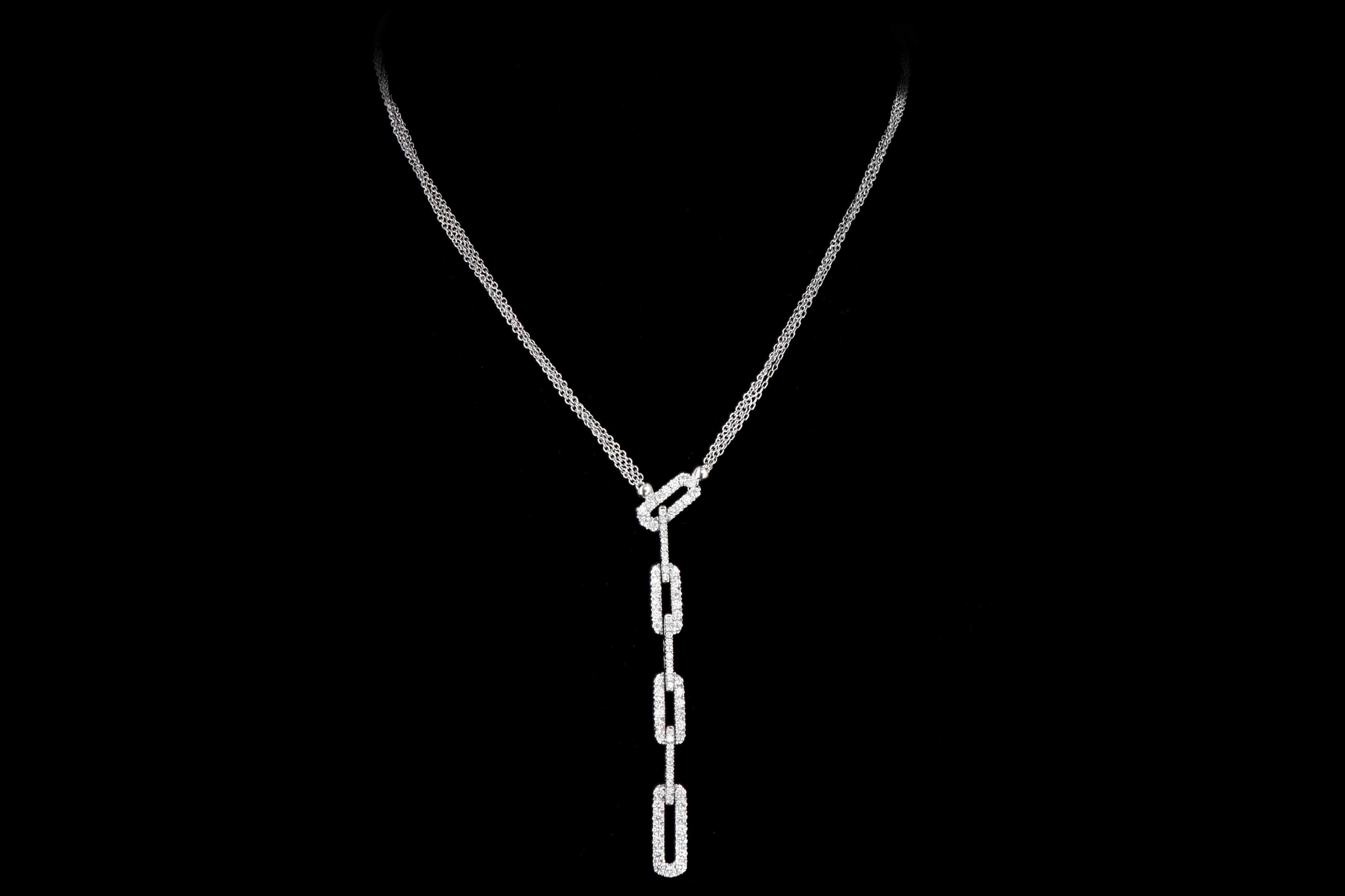 Modern Damiani 18K White Gold 1.25CTW Diamond Necklace - Queen May