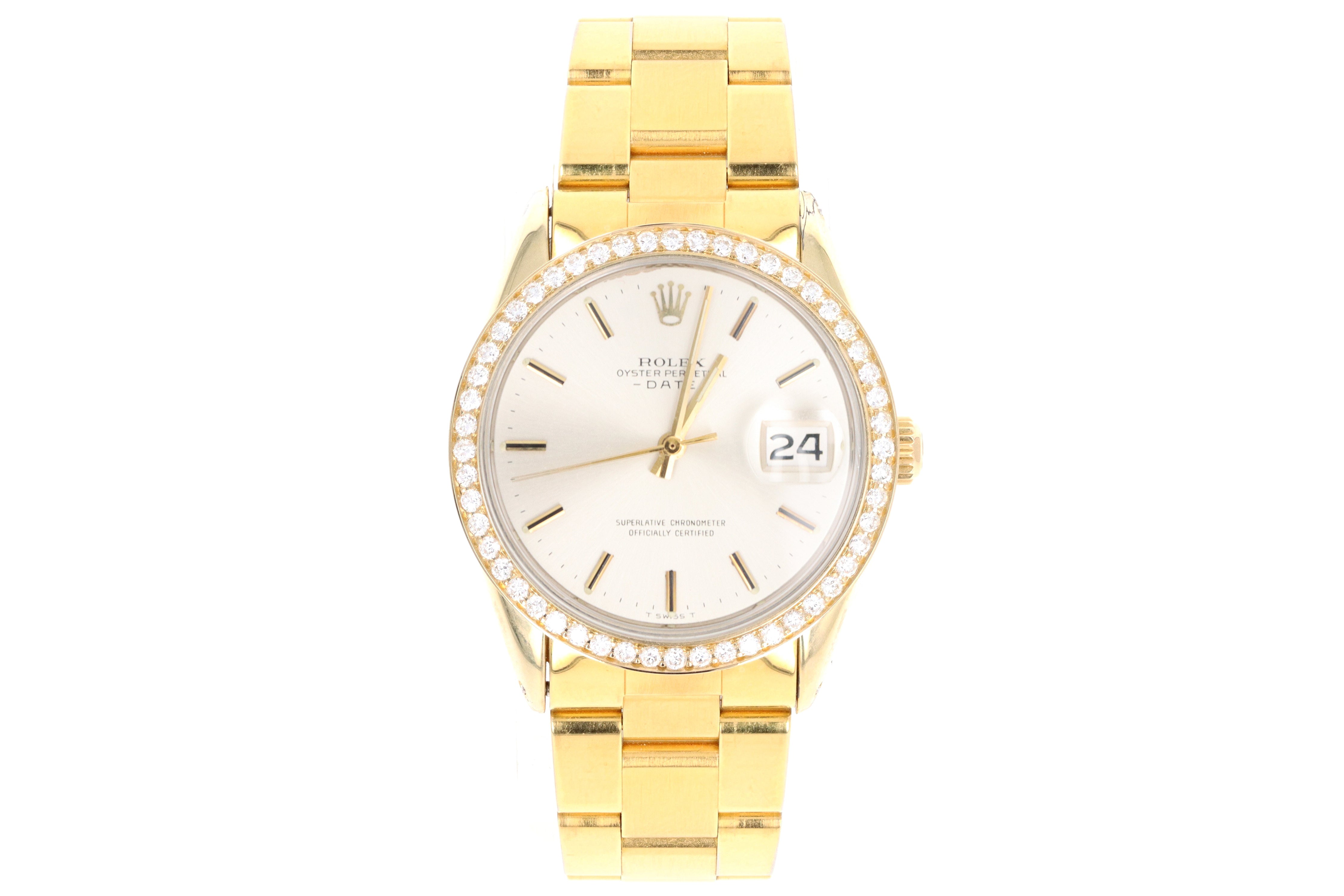 Rolex Date 1550 1.04CTW Diamond Bezel - Queen May