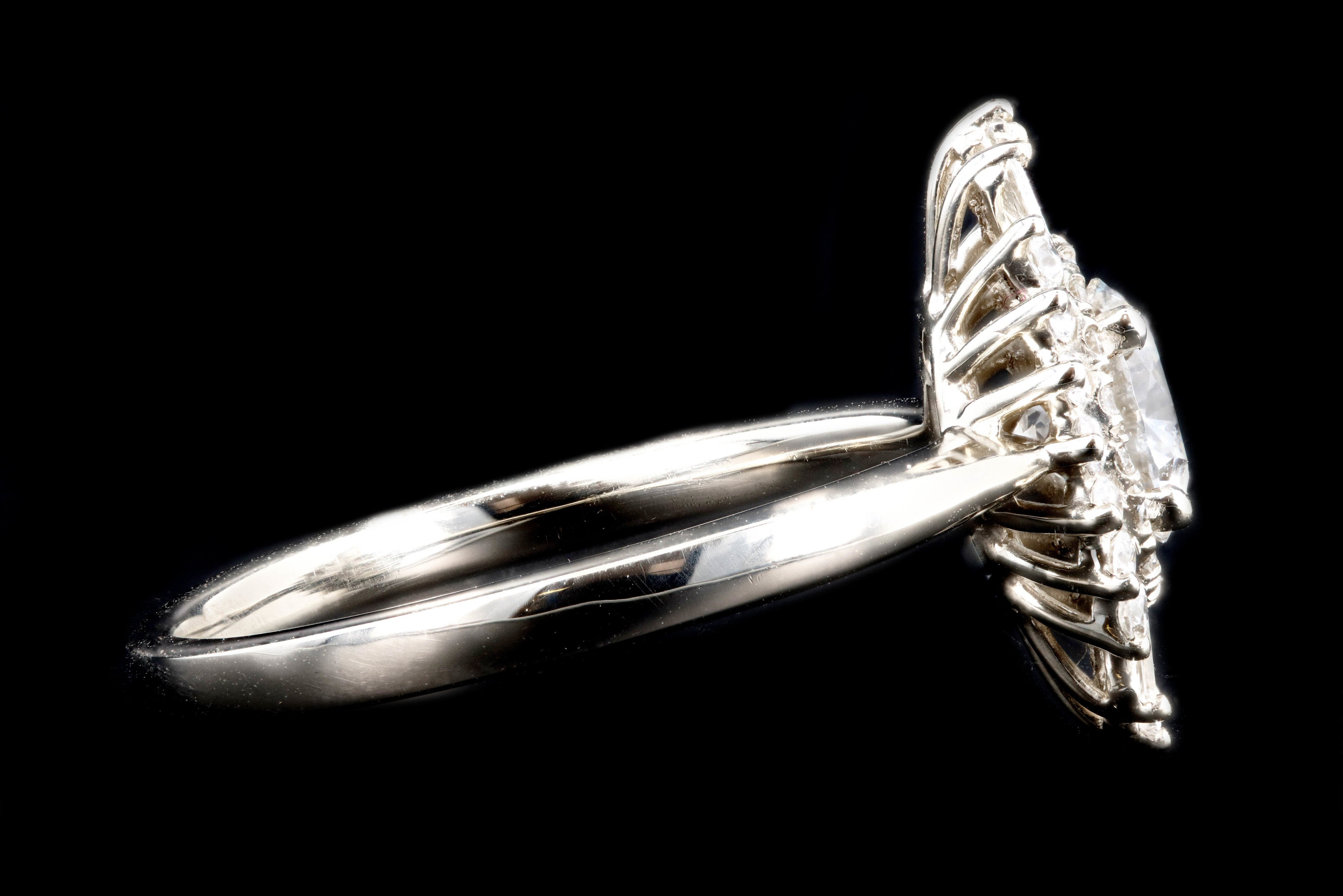 New 14K White Gold .72 Carat Round Brilliant Diamond Engagement Ring GIA Certified - Queen May