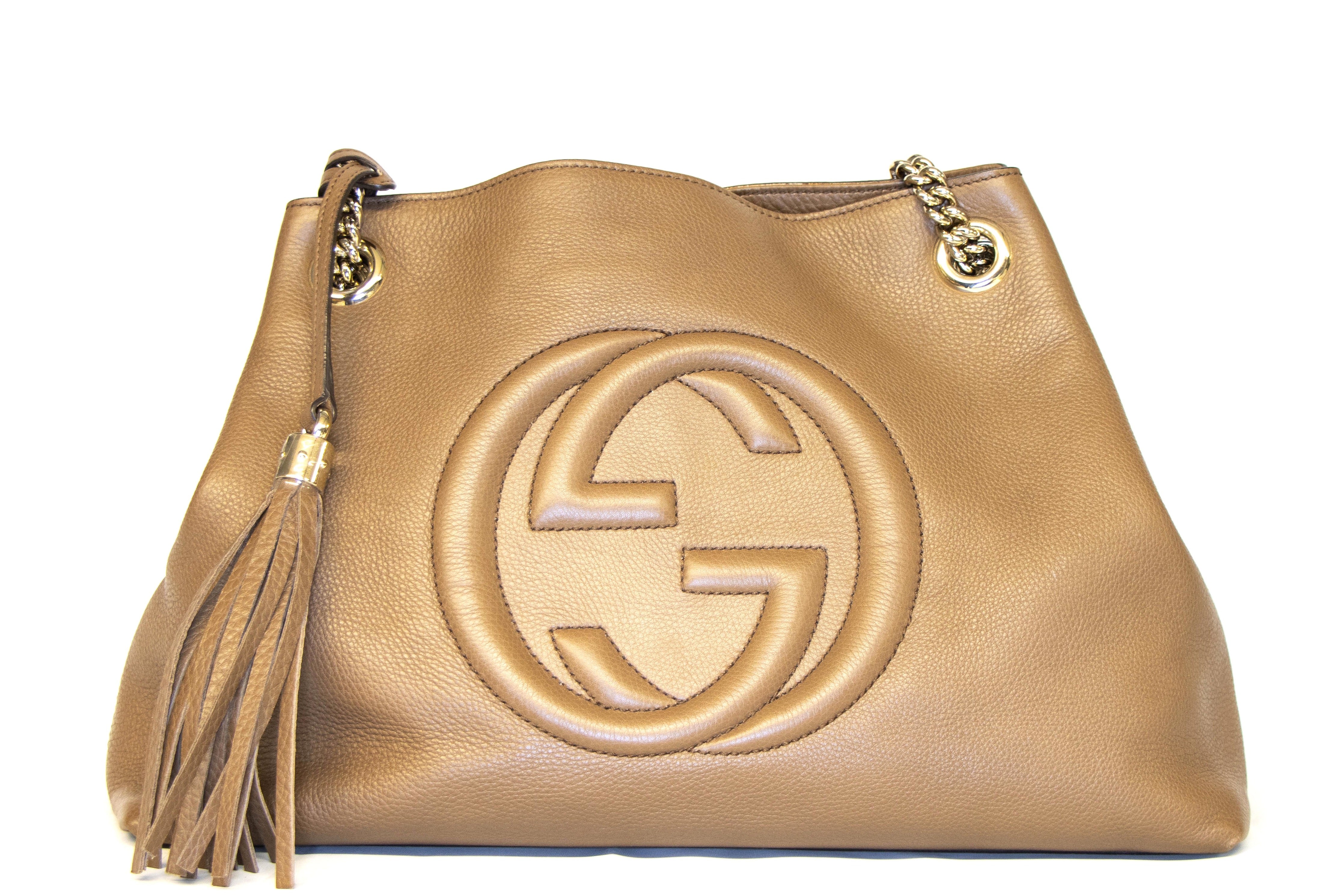 Gucci Medium Soho Disco Chain Tote Brown - Queen May