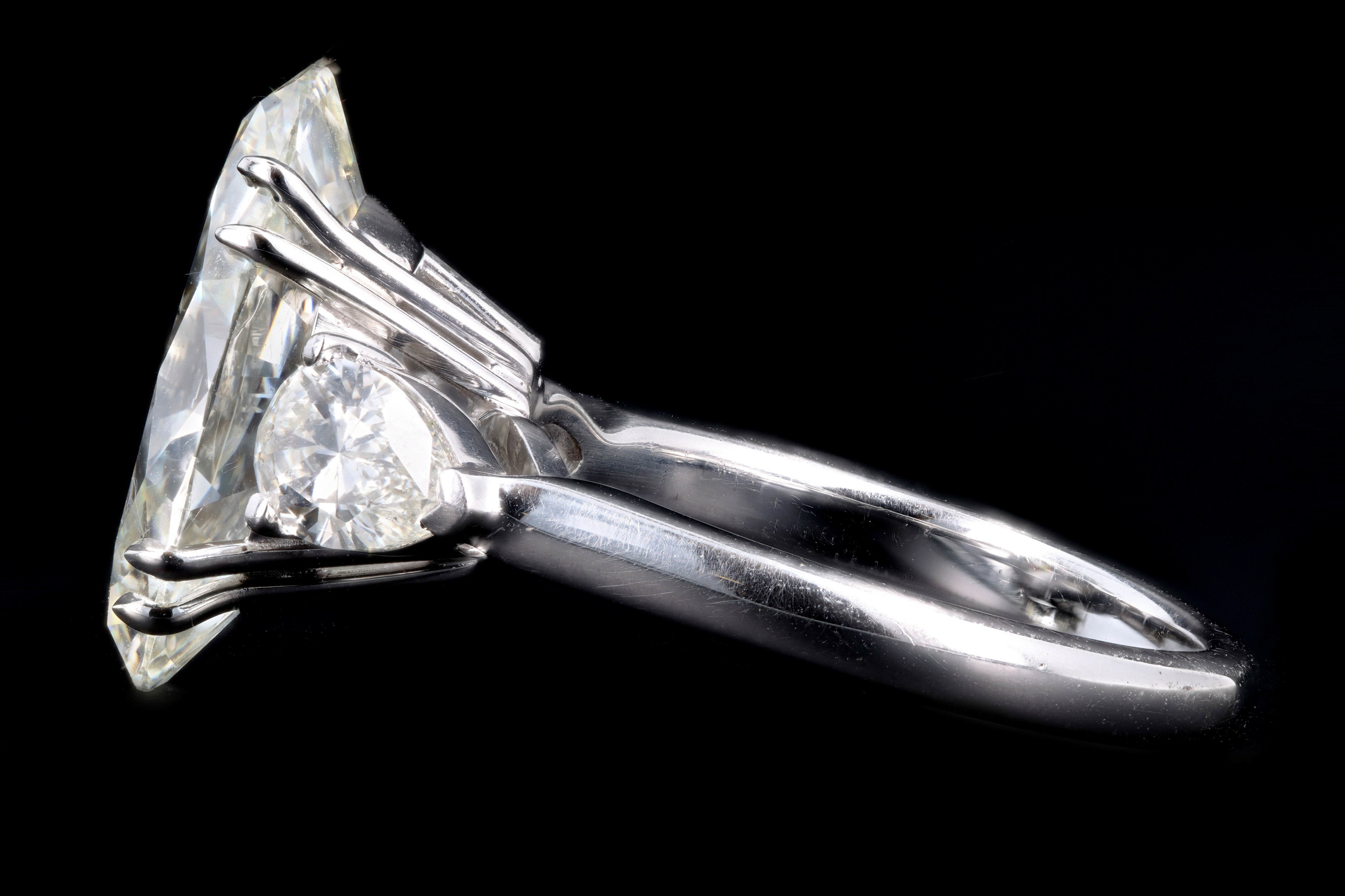 New Platinum 5.46 Carat Oval Cut Diamond Engagement Ring GIA Certified - Queen May