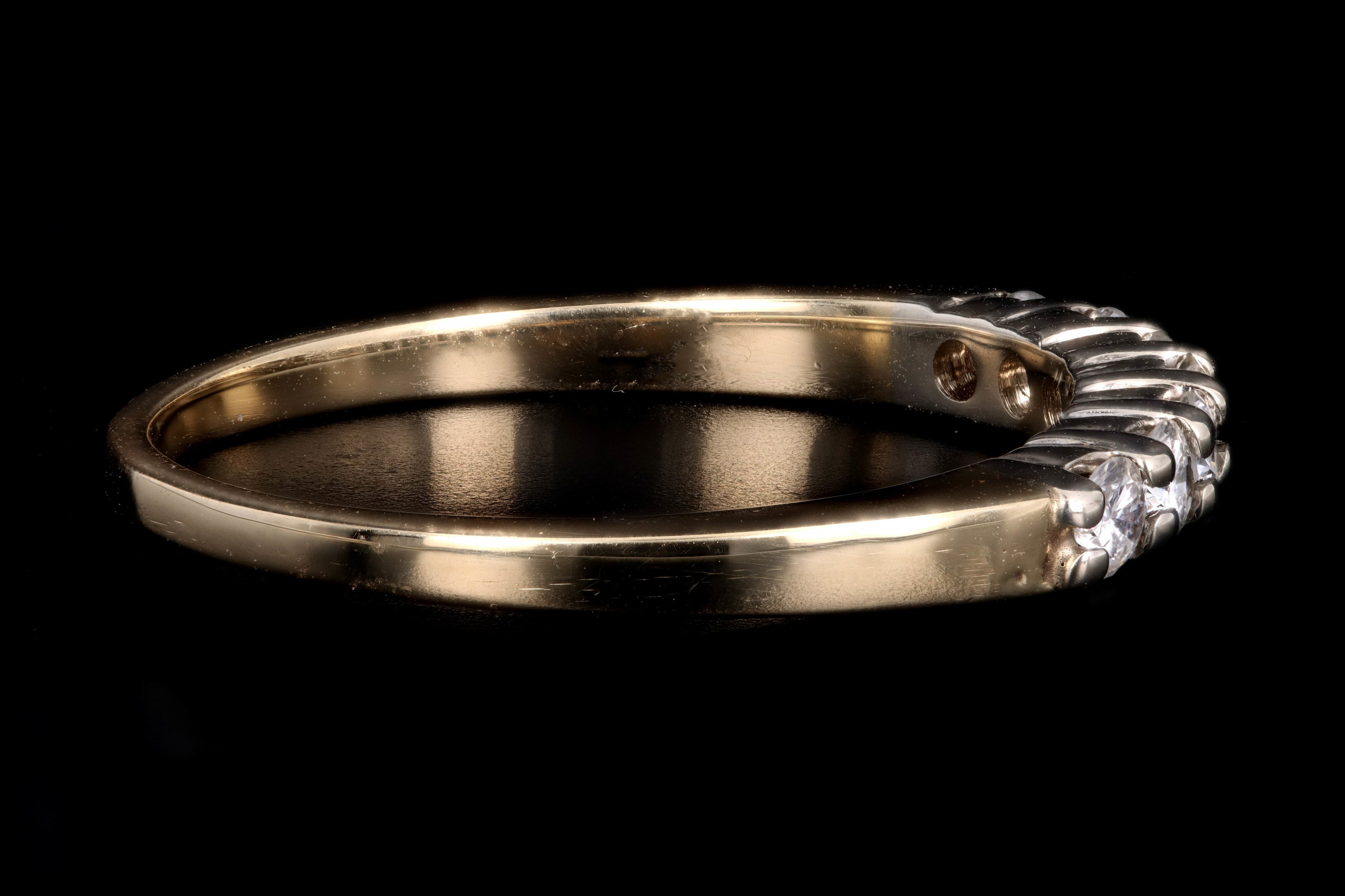 14K Gold .35 Carat Round Brilliant Diamond Band - Queen May