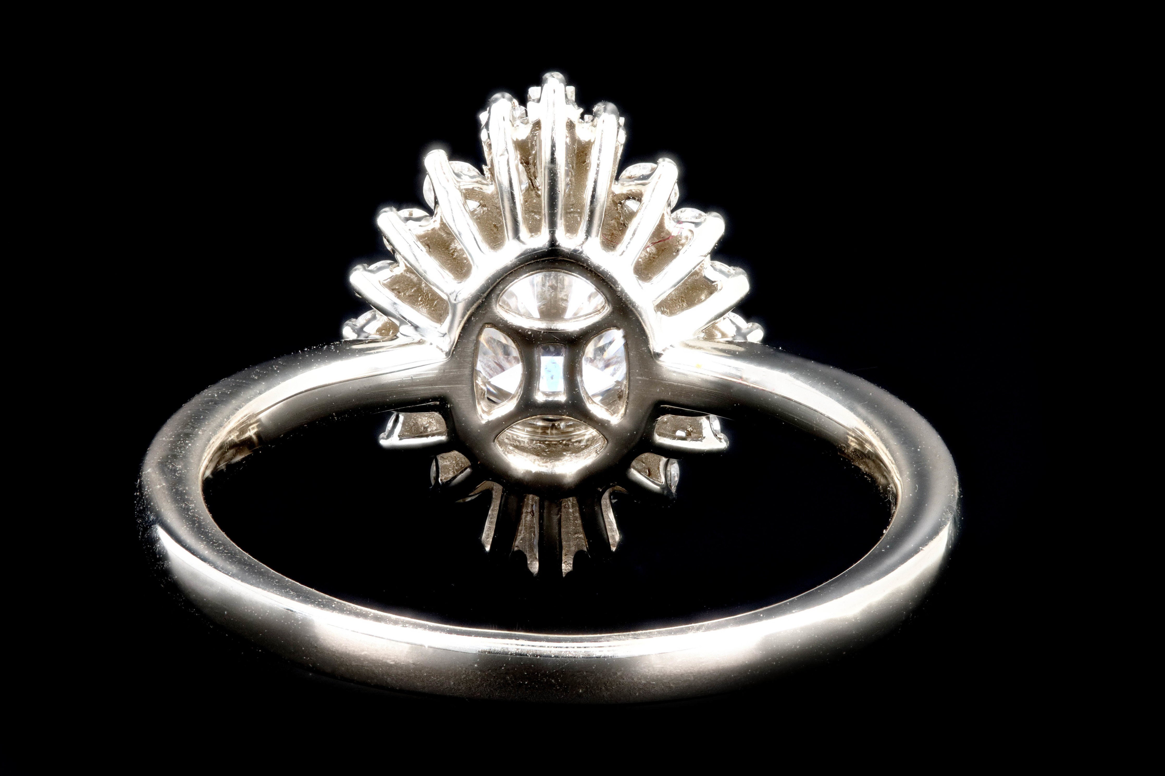 New 14K White Gold .72 Carat Round Brilliant Diamond Engagement Ring GIA Certified - Queen May