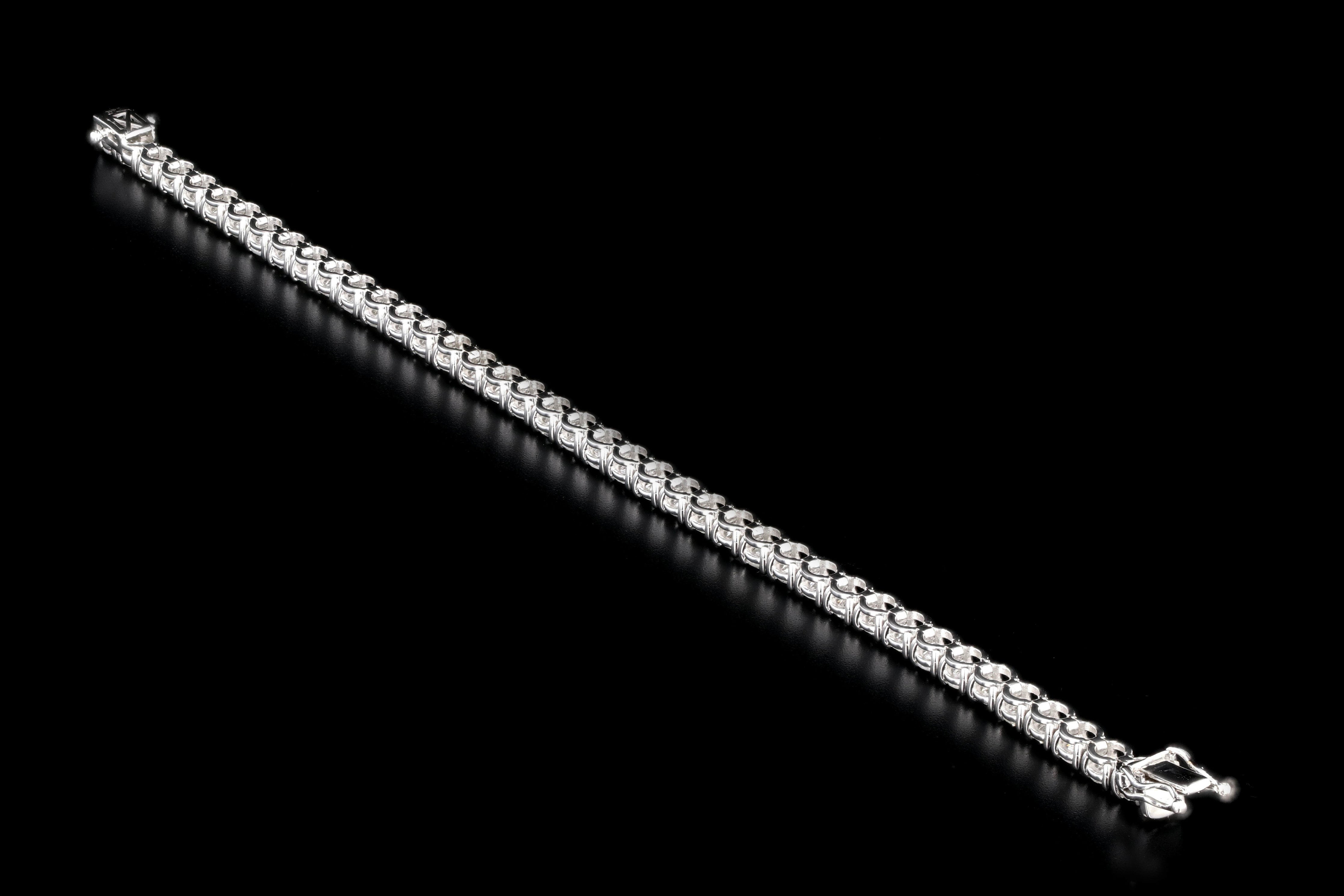 New 14K White Gold 9.17 Carat Diamond Tennis Bracelet - Queen May