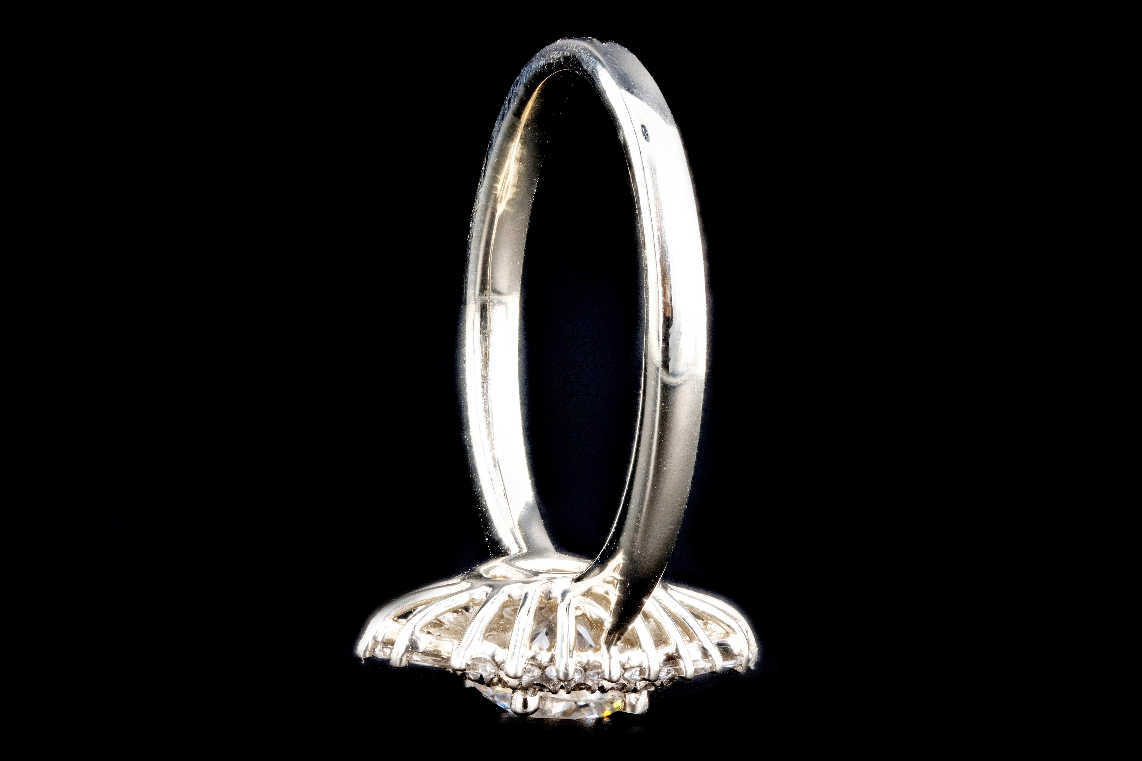 New 14K White Gold .72 Carat Round Brilliant Diamond Engagement Ring GIA Certified - Queen May