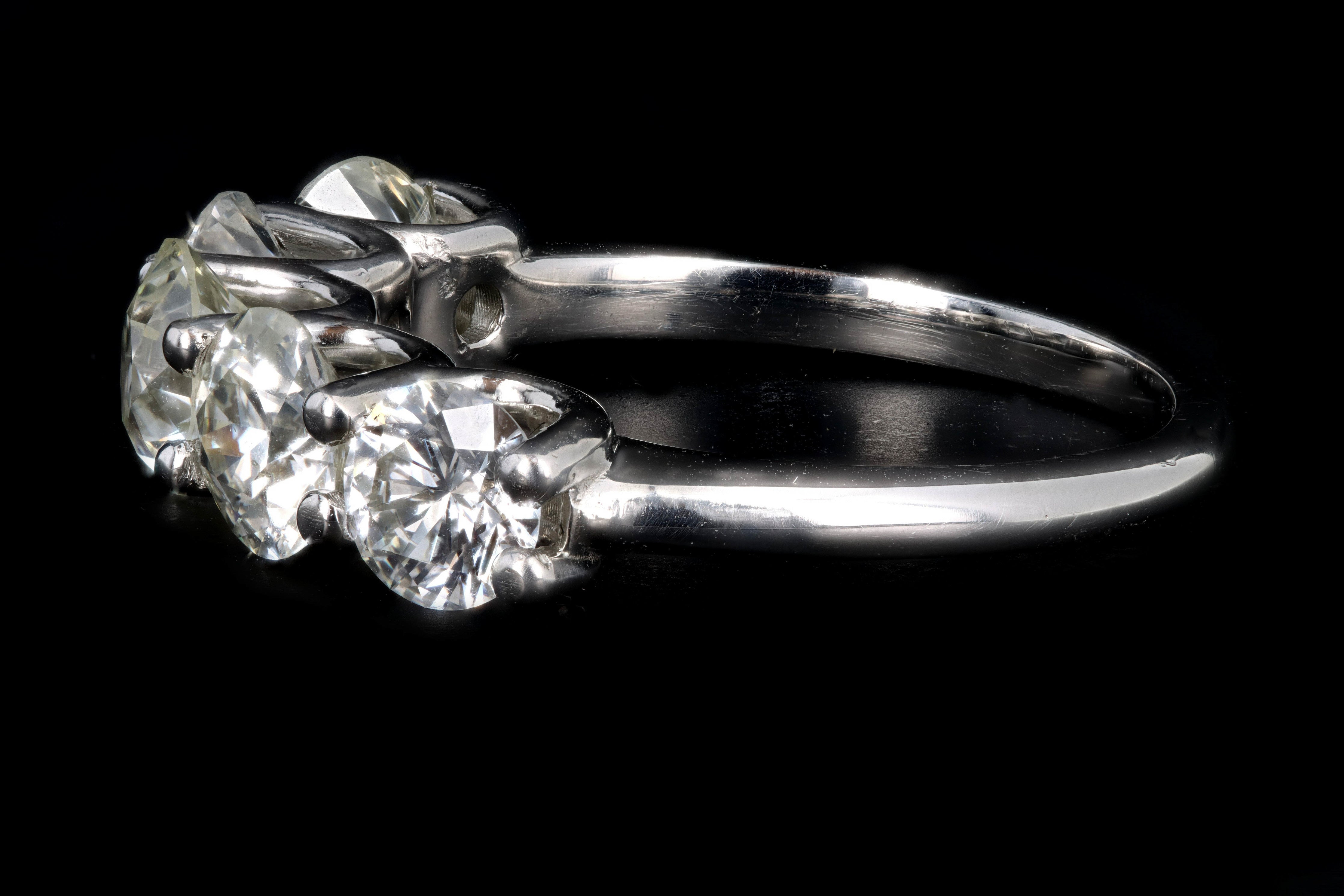 New Platinum 2.92 Carat Diamond 5 Stone Ring - Queen May