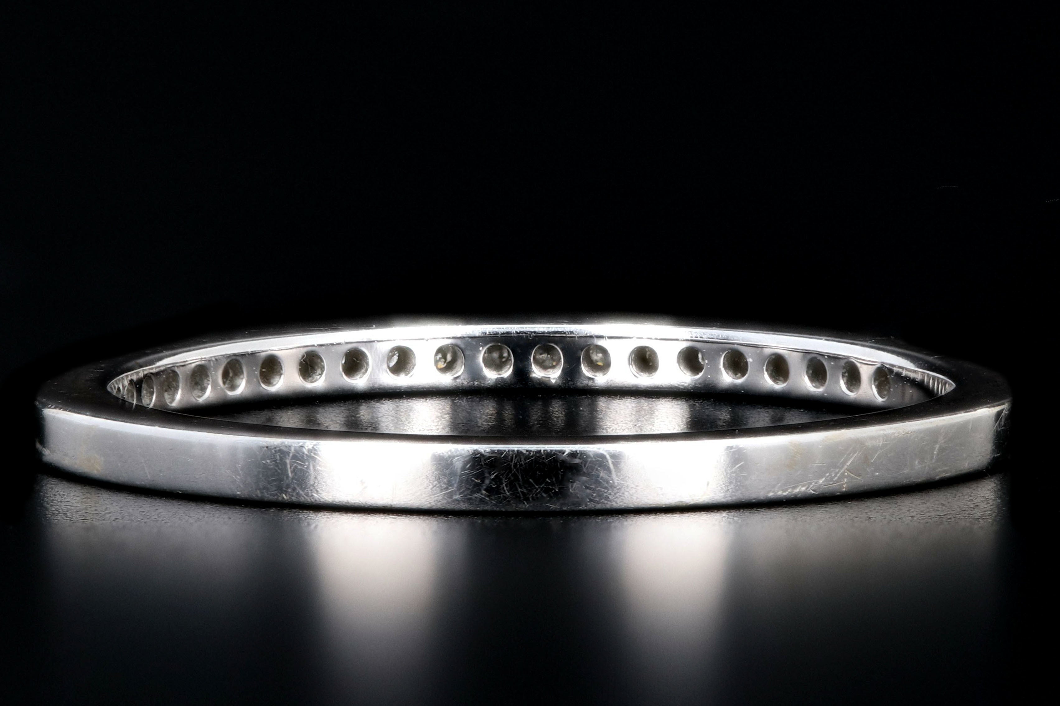 Modern 14K White Gold .10 Carat Round Brilliant Cut Diamond Half Band - Queen May