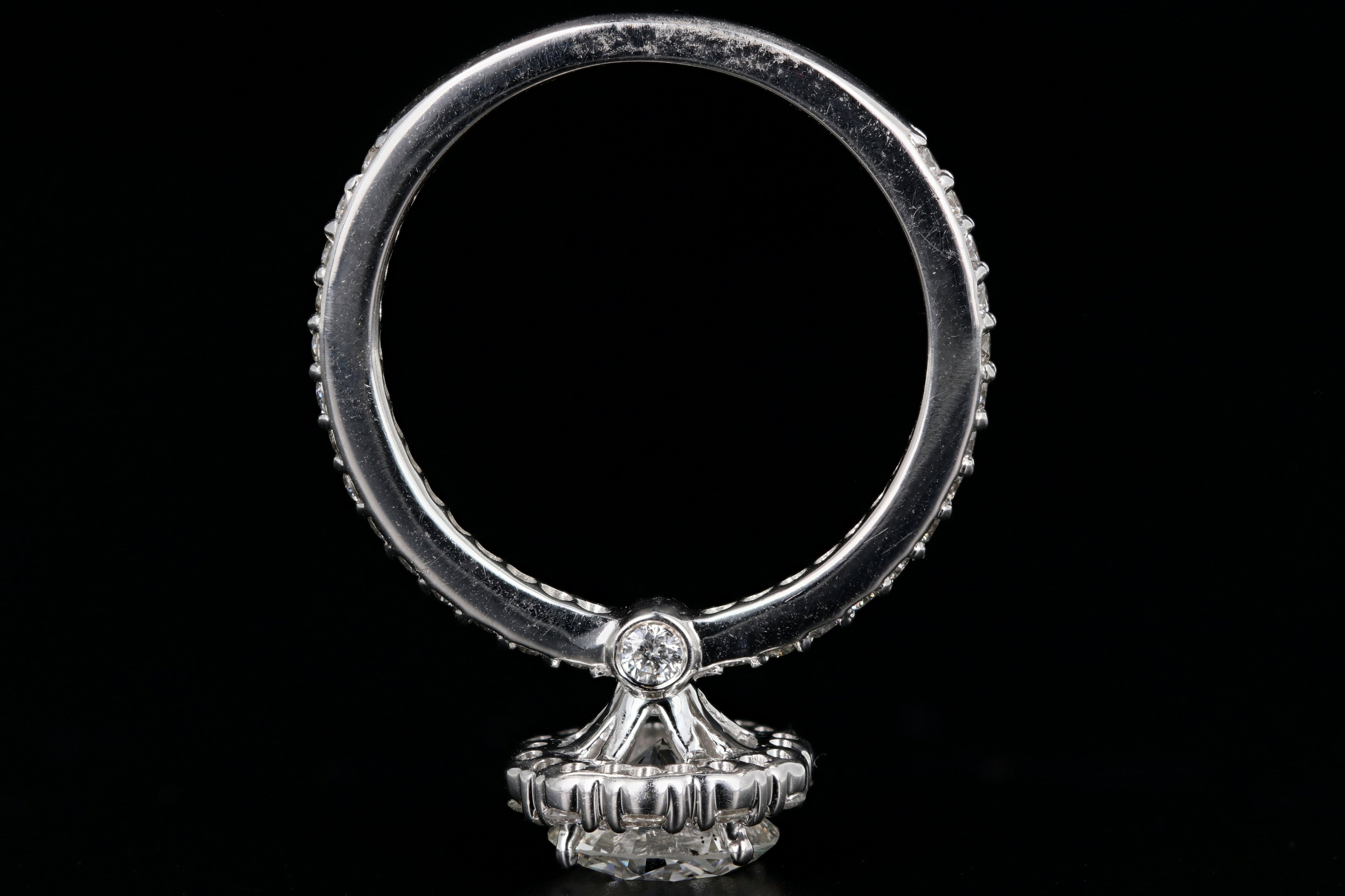 Modern 18K White Gold 1.26CT Round Brilliant Cut Diamond Engagement Ring GIA Certified - Queen May