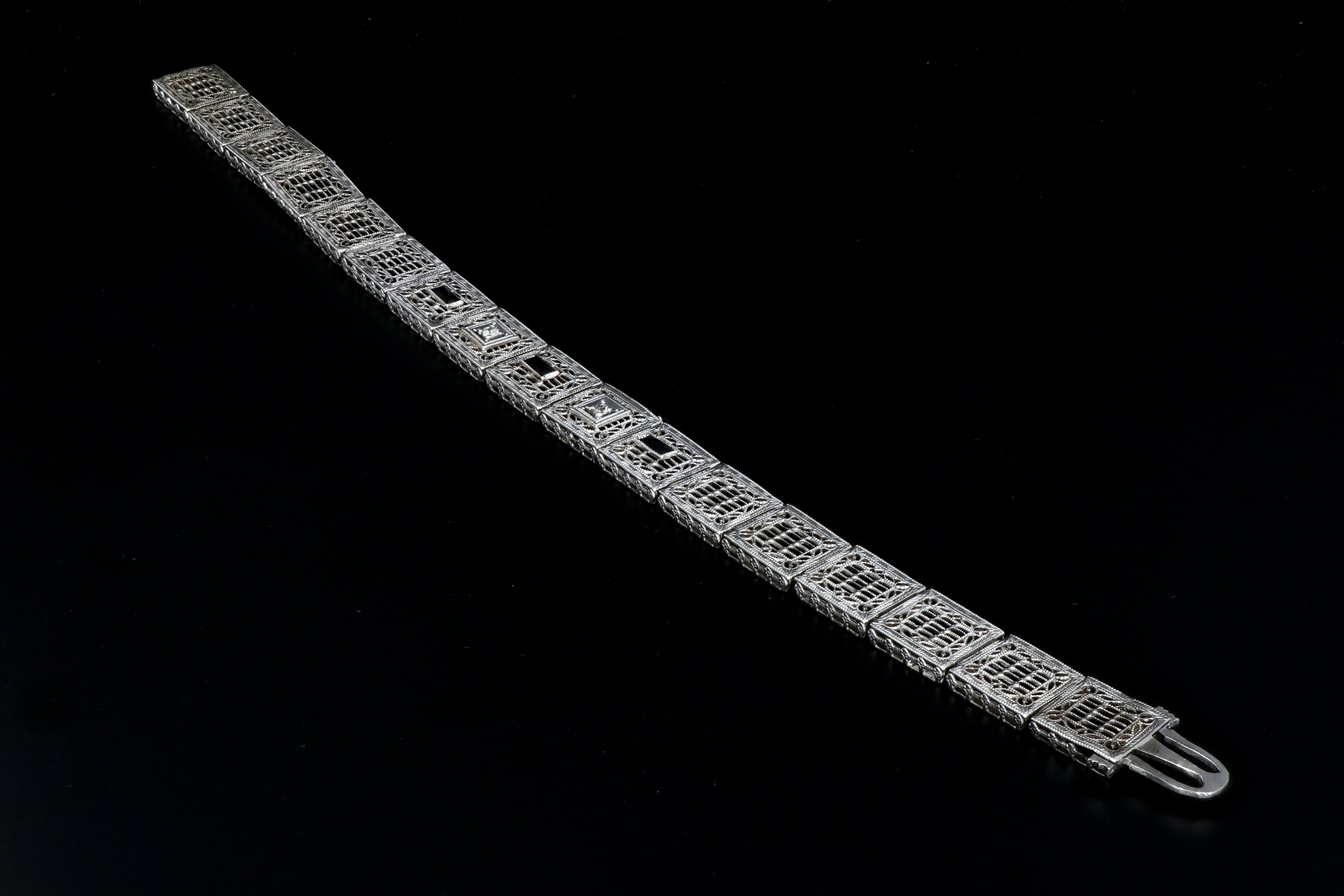 Ostby & Barton 14K White Gold Diamond and Natural Sapphire Bracelet - Queen May
