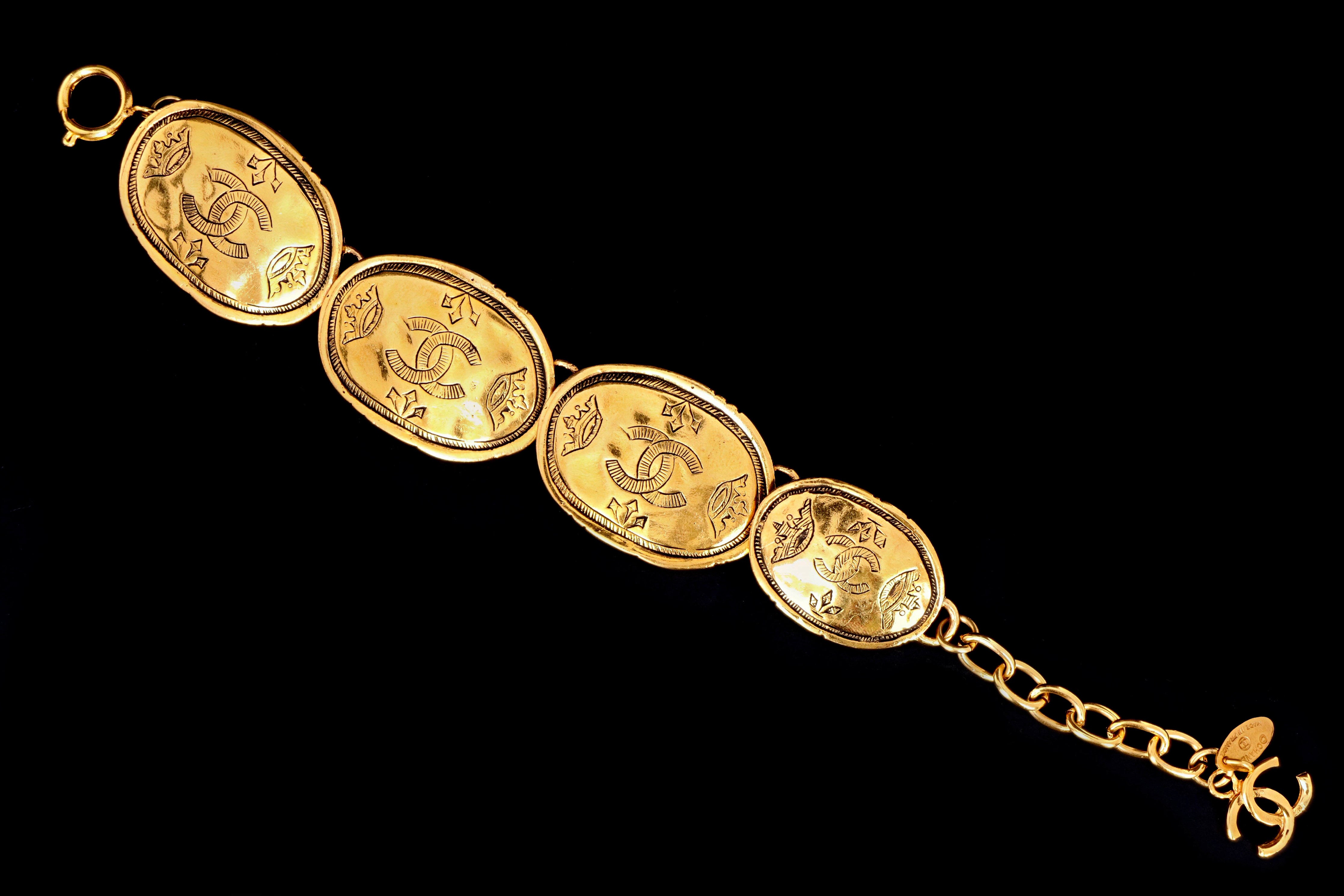 Vintage Chanel Crown CC Bracelet - Queen May