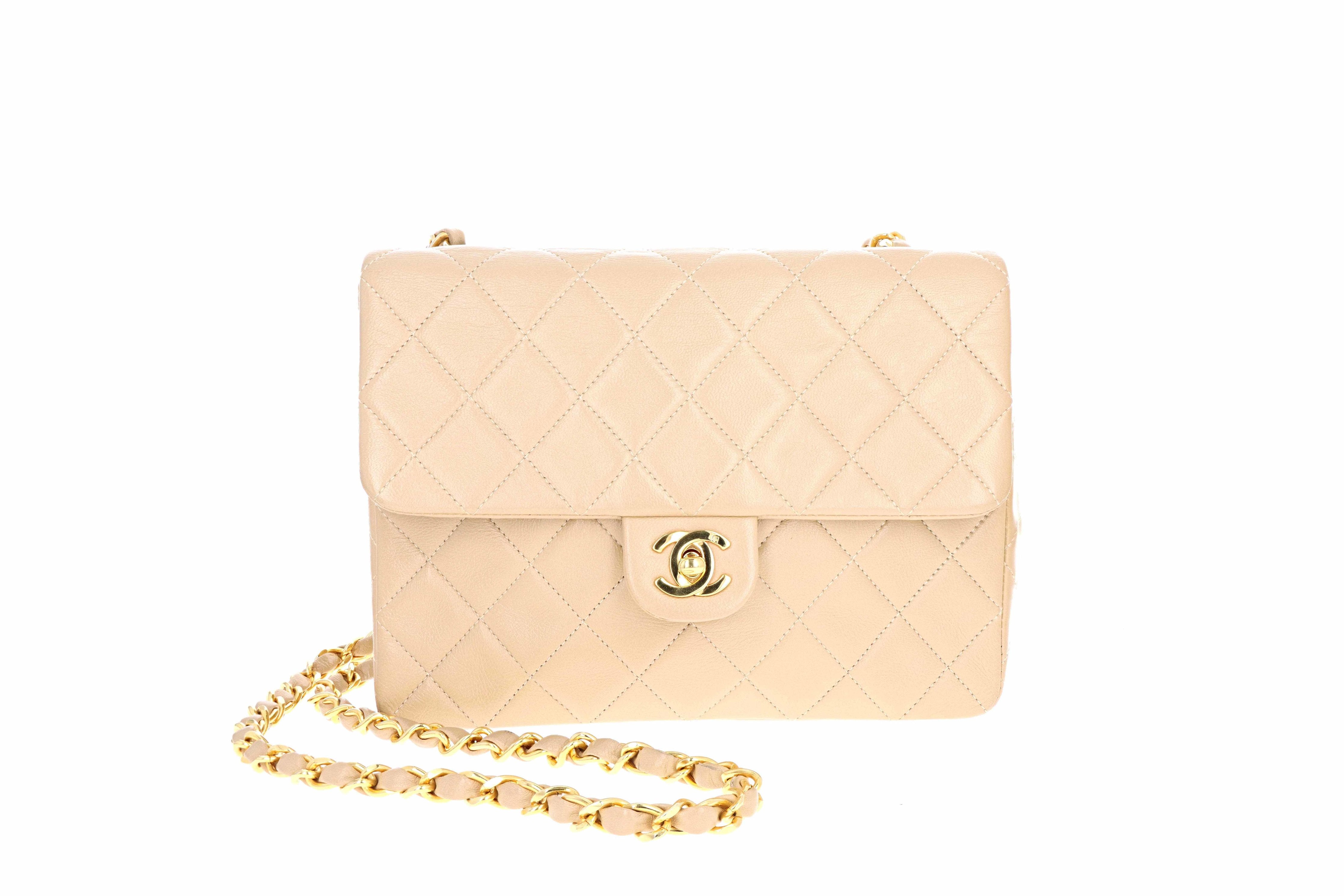 Rare Vintage Chanel Mini 2.55 Classic Square Quilted Lambskin Single Flap Bag - Queen May