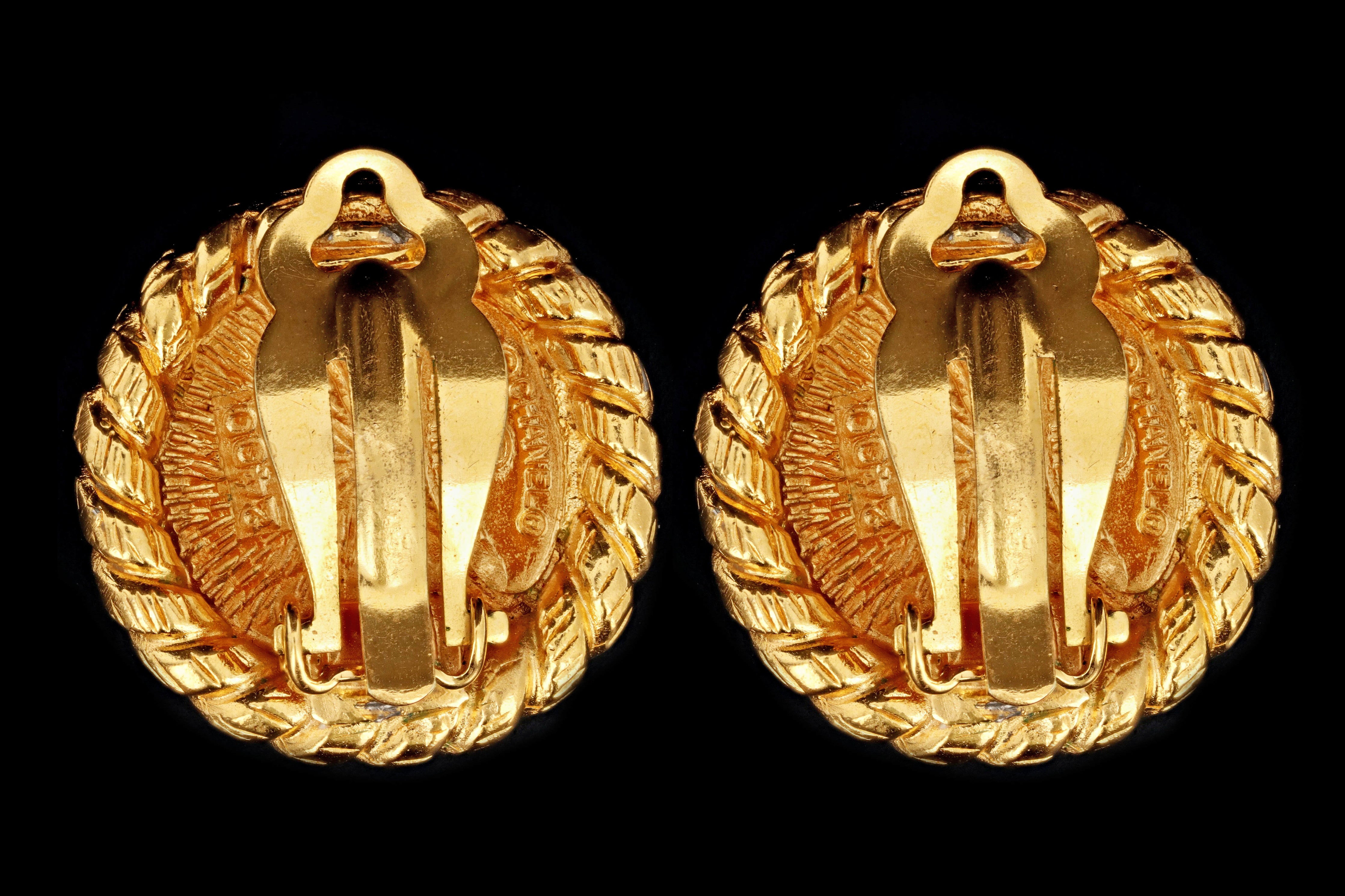 Vintage Chanel Logo Clip On Statement Earrings - Queen May