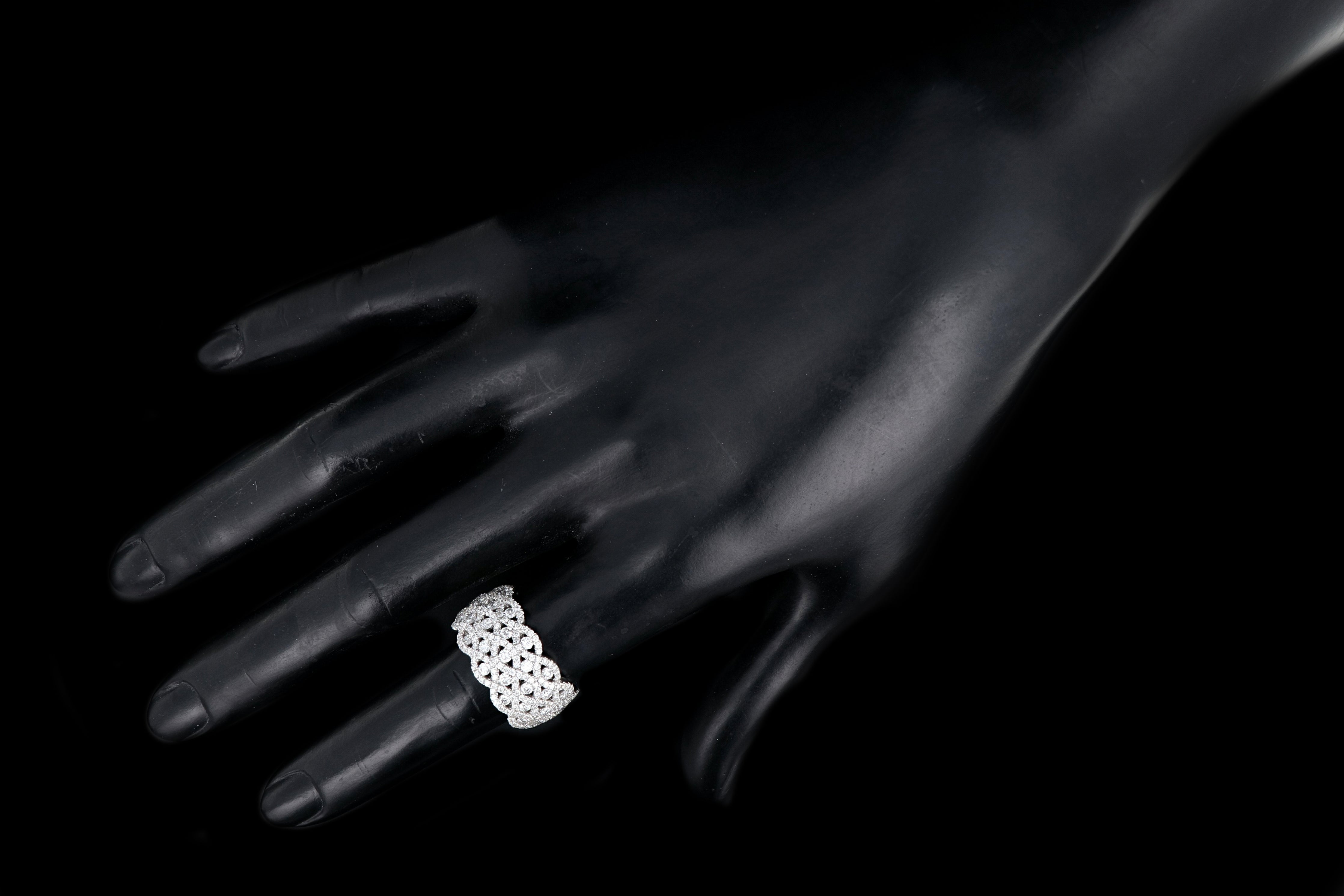 Modern 18K White Gold 2.26 Carat Diamond Band - Queen May
