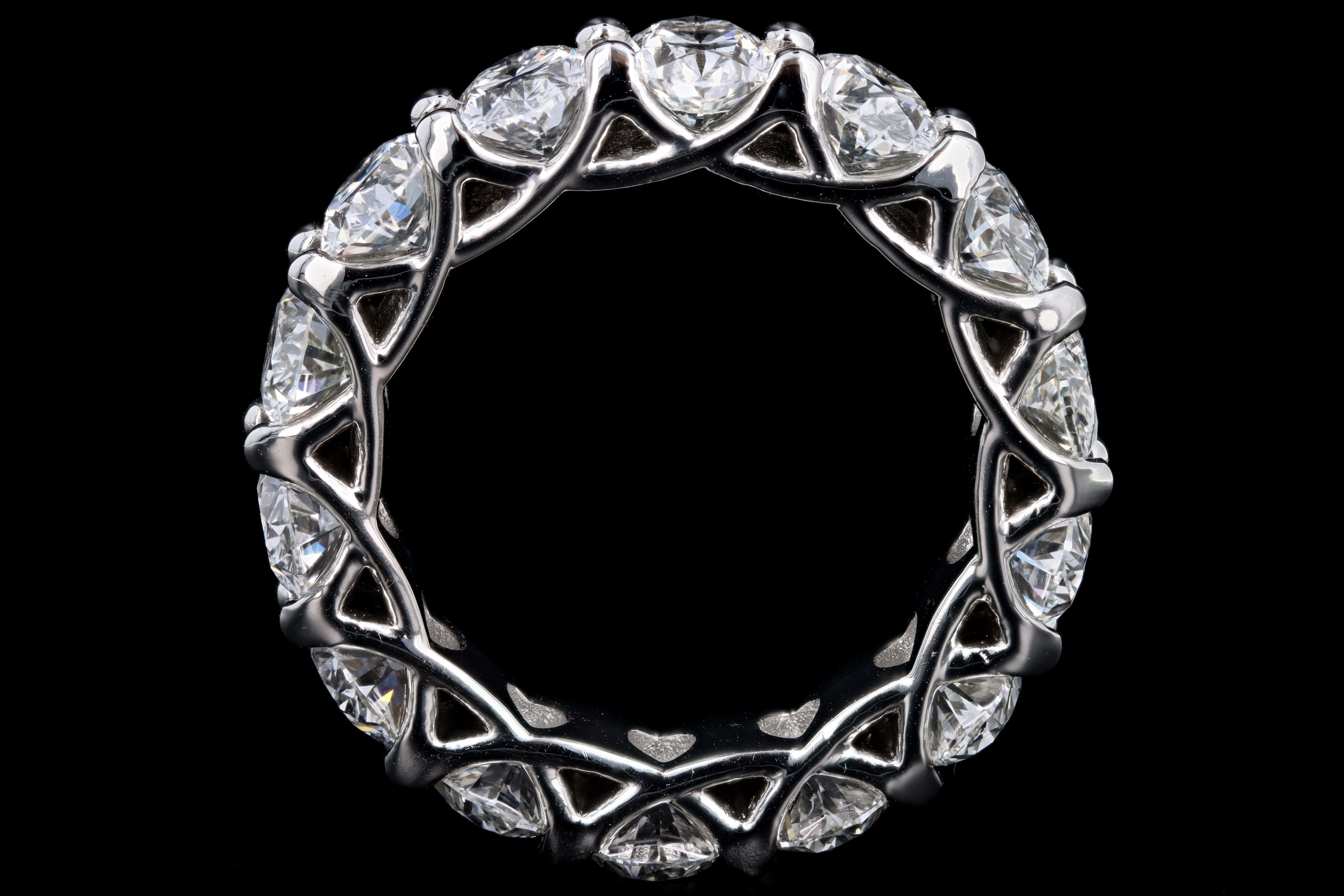 New Platinum 7.36 Carat Oval Cut Diamond Eternity Band GIA Certified - Queen May
